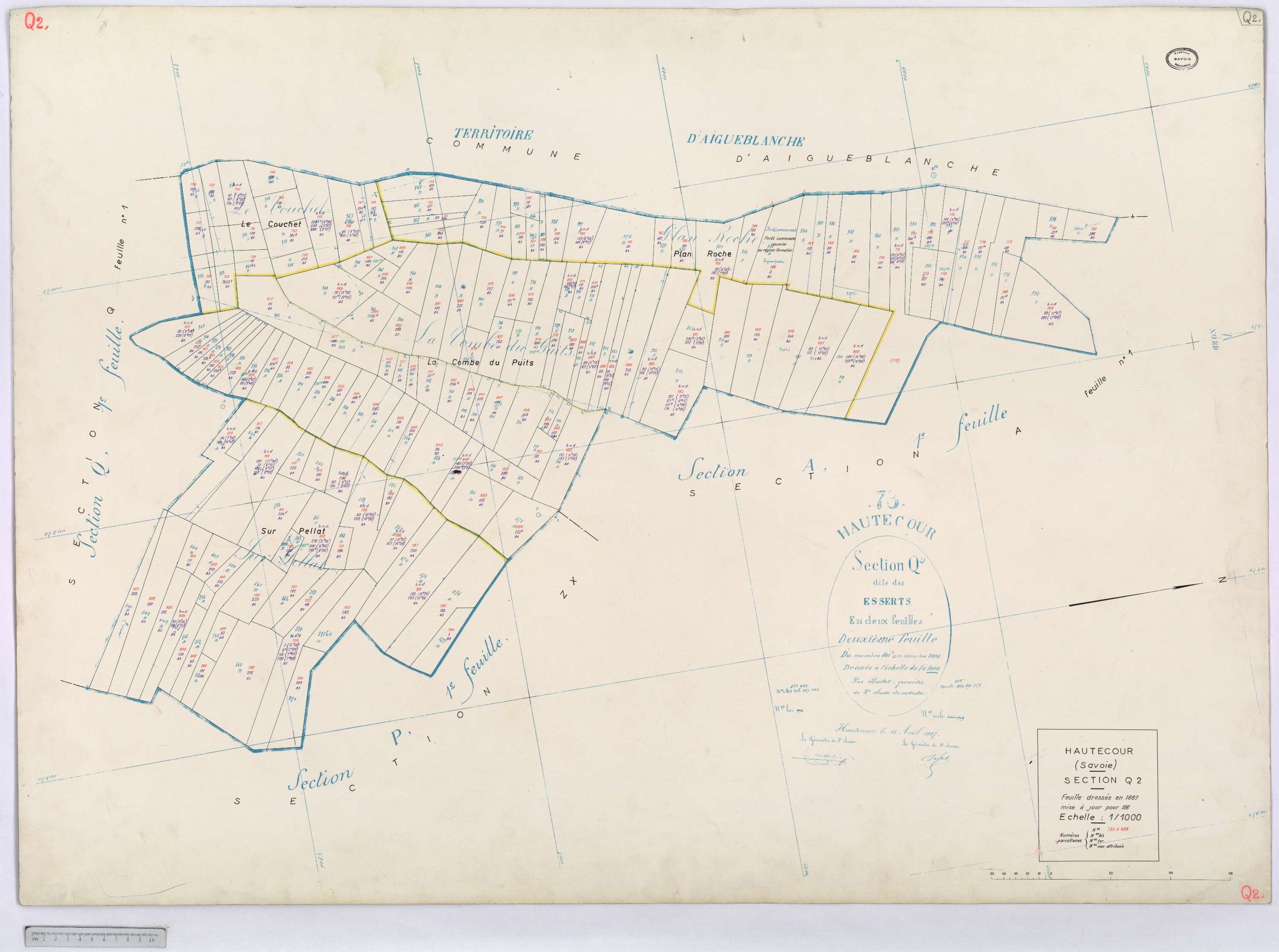 Hautecour - Cadastre rénové (1974) et remembré (s.d.).