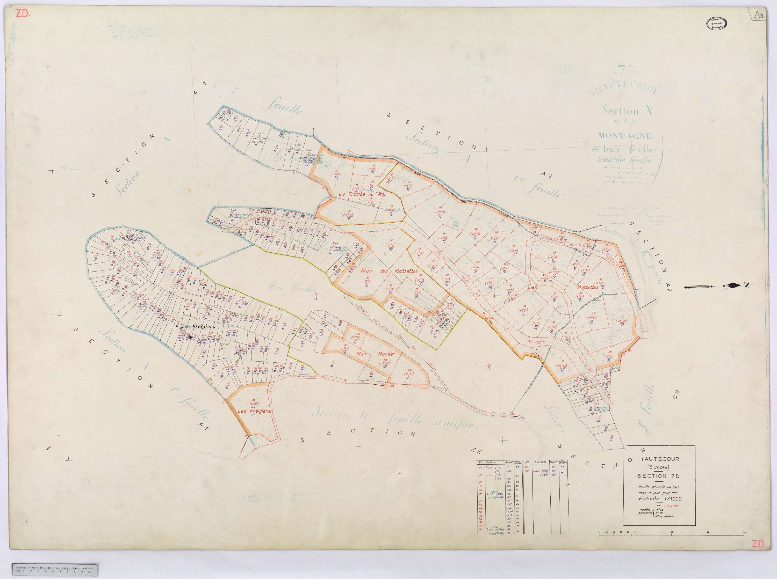 Hautecour - Cadastre rénové (1974) et remembré (s.d.).
