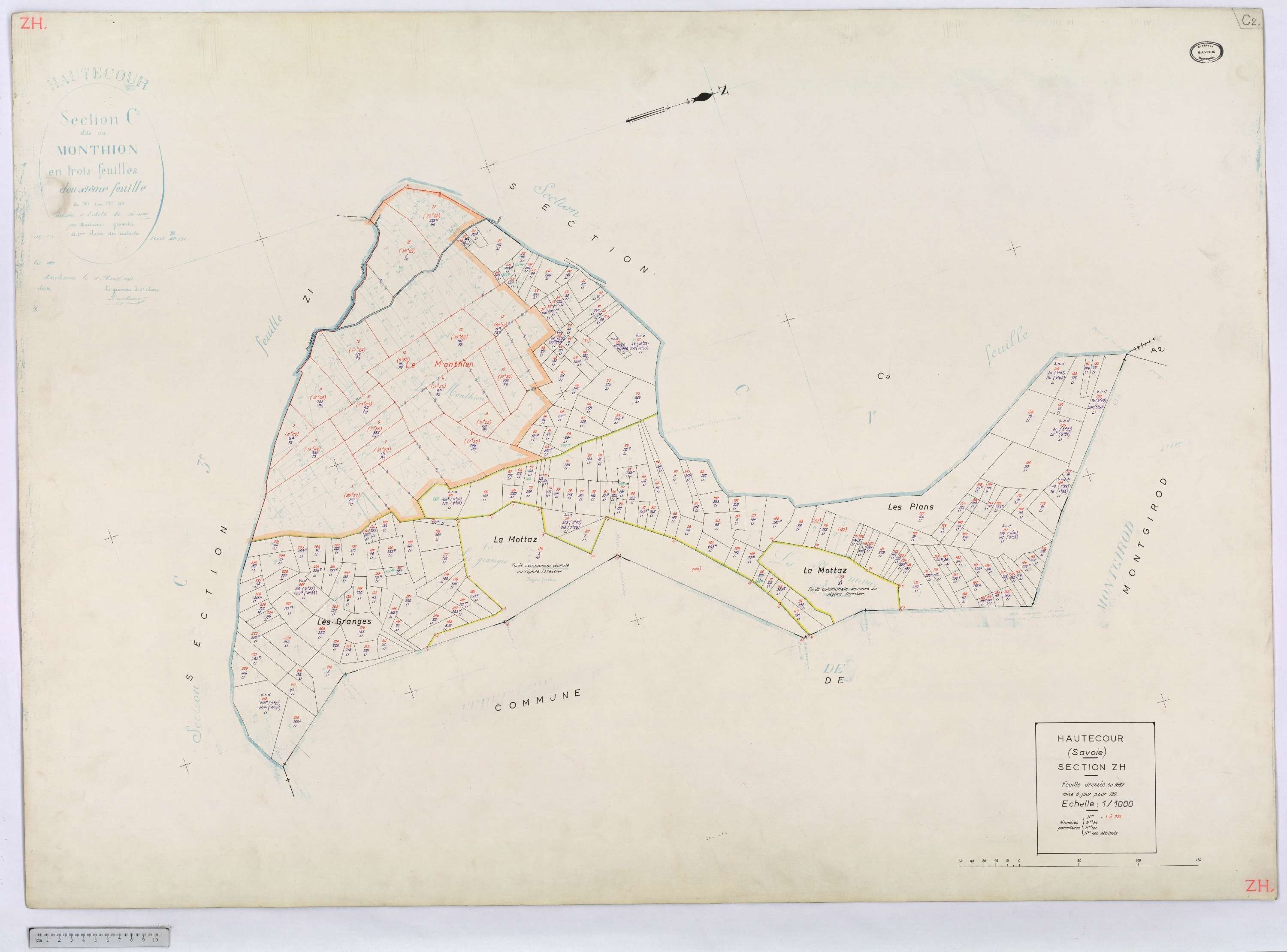 Hautecour - Cadastre rénové (1974) et remembré (s.d.).
