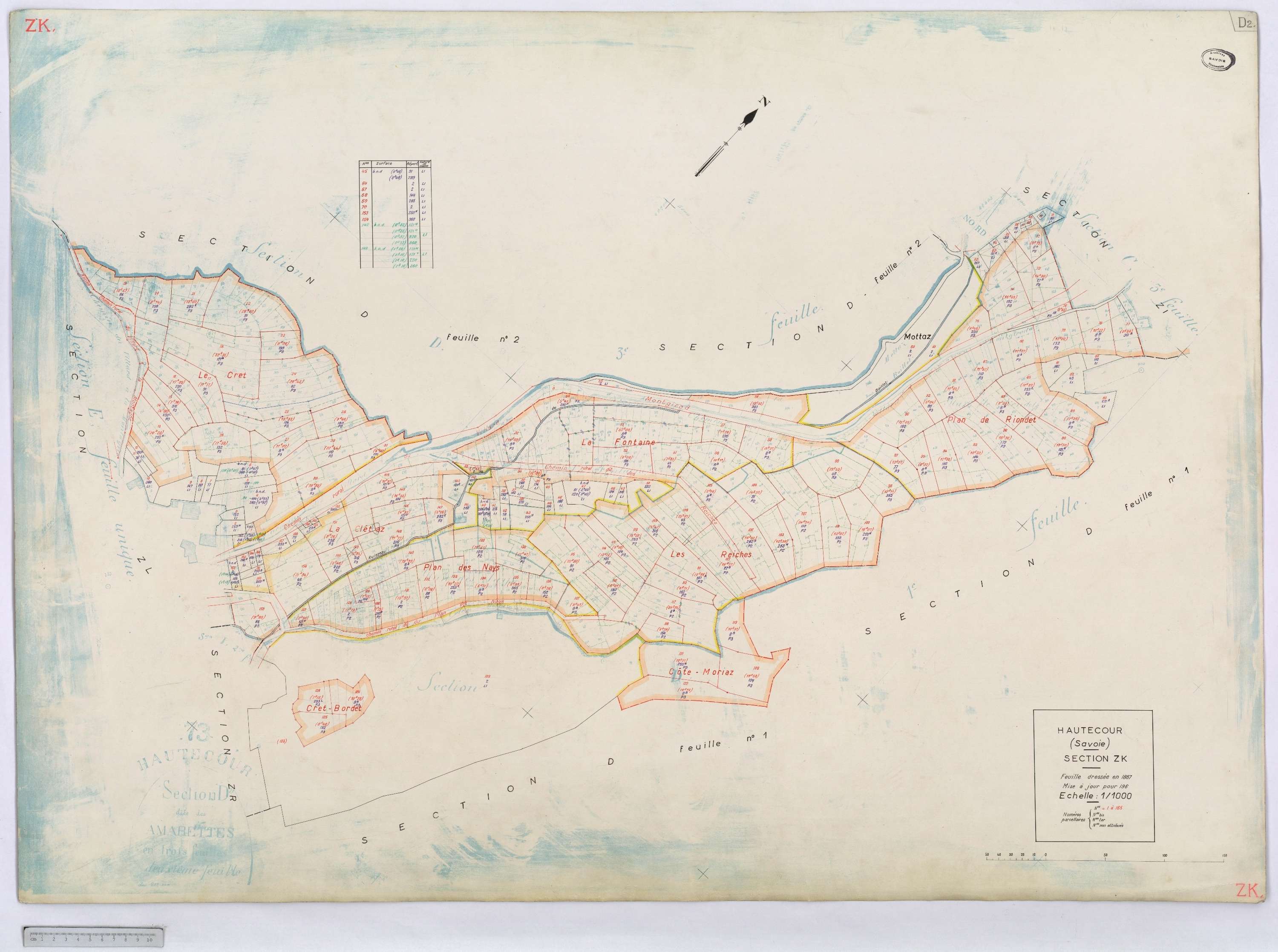 Hautecour - Cadastre rénové (1974) et remembré (s.d.).
