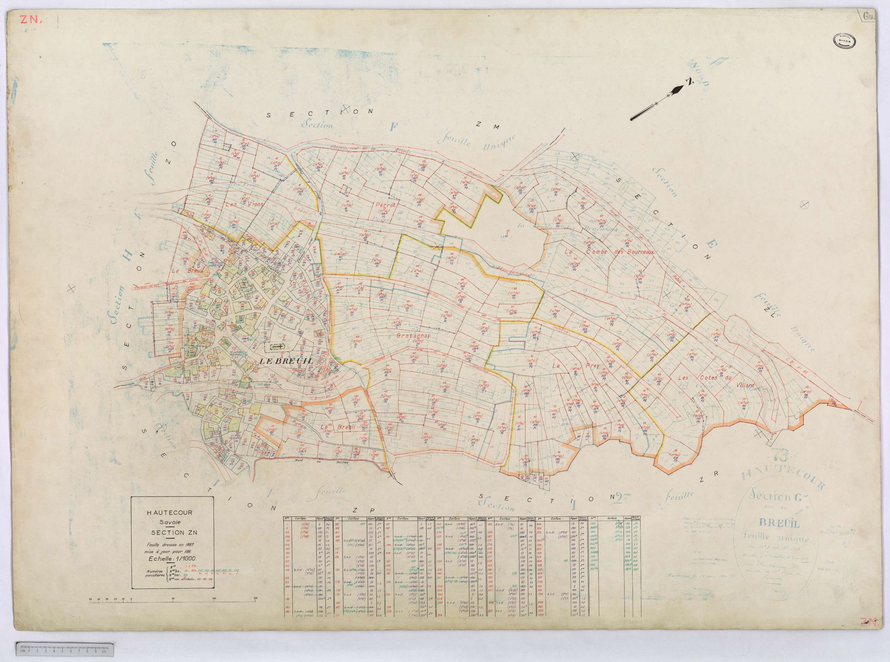 Hautecour - Cadastre rénové (1974) et remembré (s.d.).