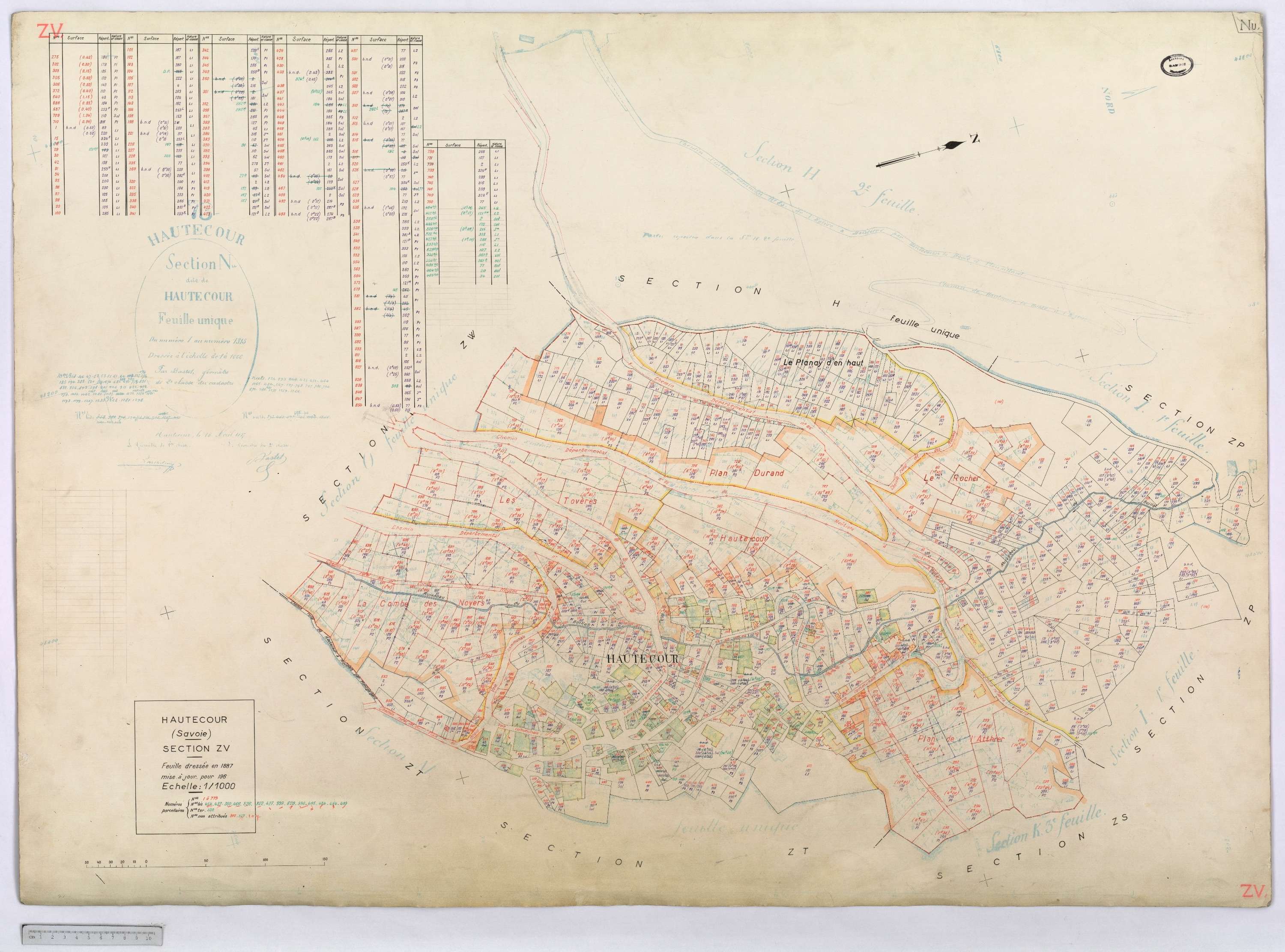 Hautecour - Cadastre rénové (1974) et remembré (s.d.).