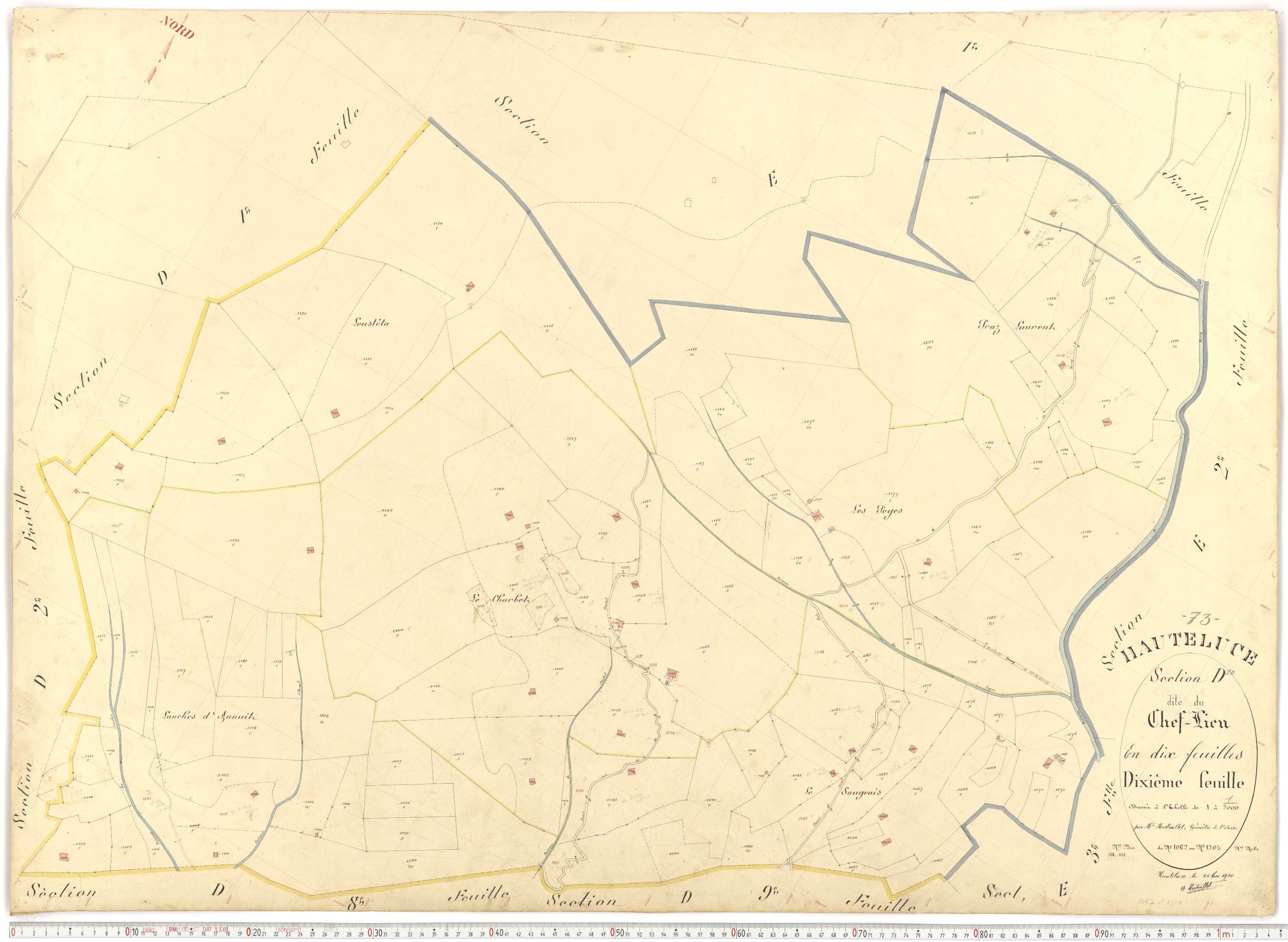 Hauteluce - Plans cadastraux du cadastre rénové.