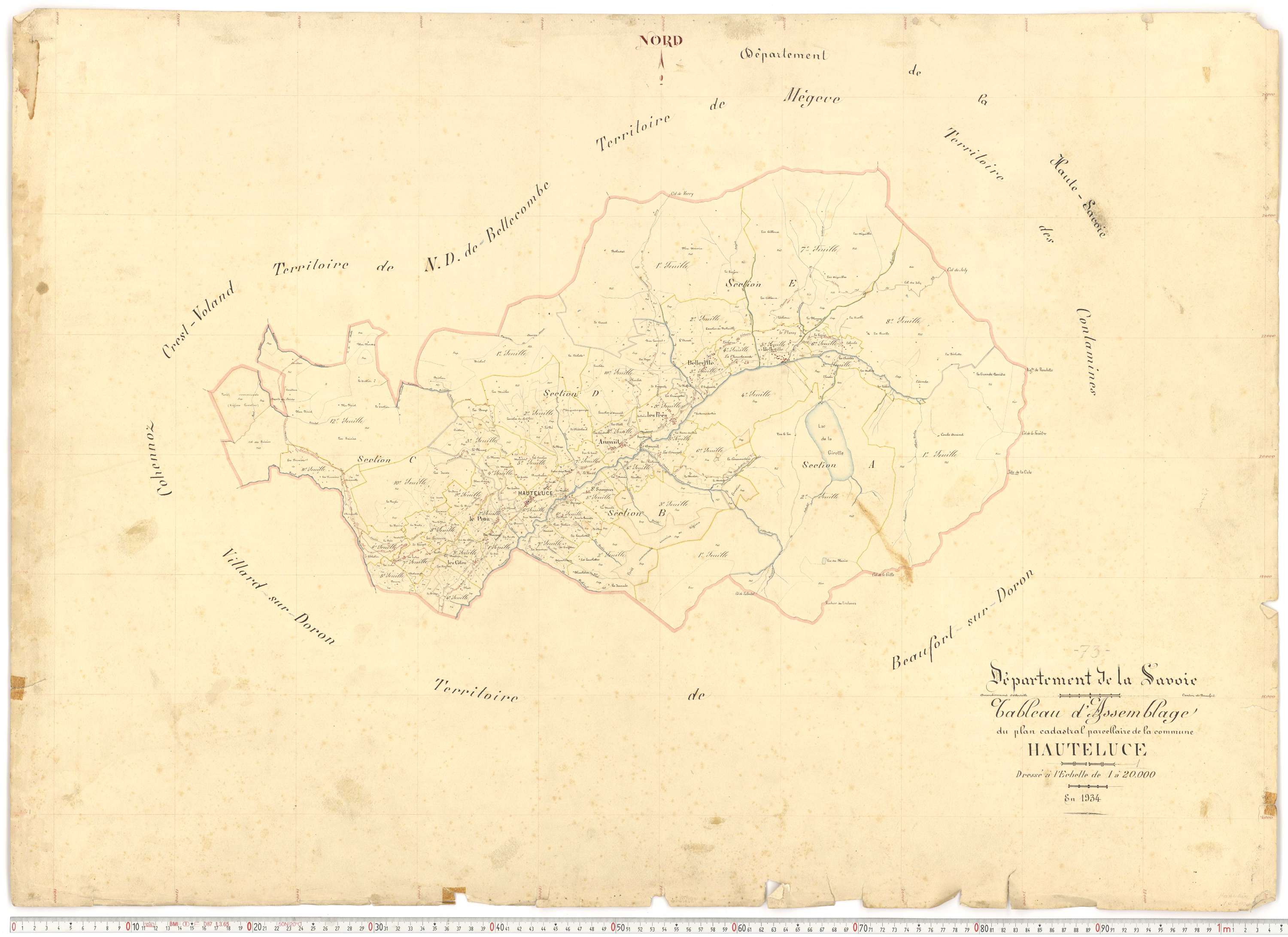 Hauteluce - Plans cadastraux du cadastre rénové.
