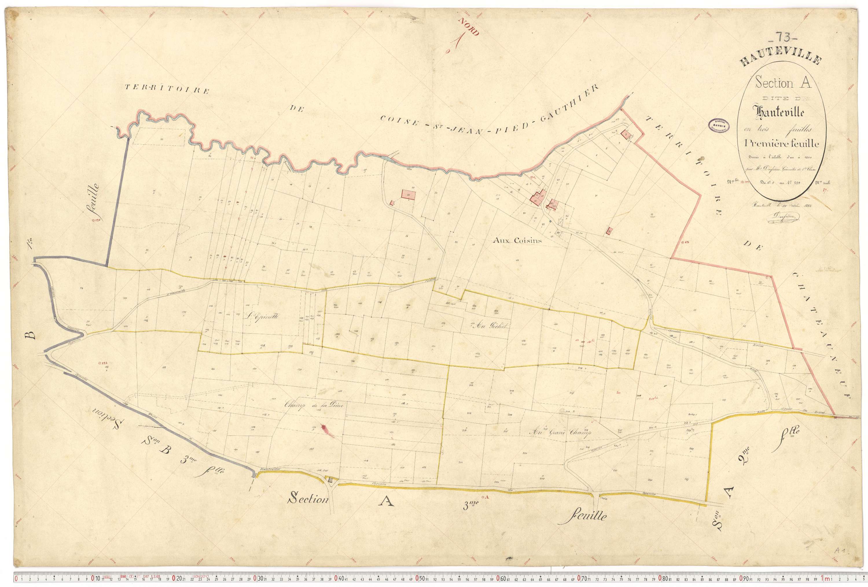 Hauteville - Cadastre français (1888).