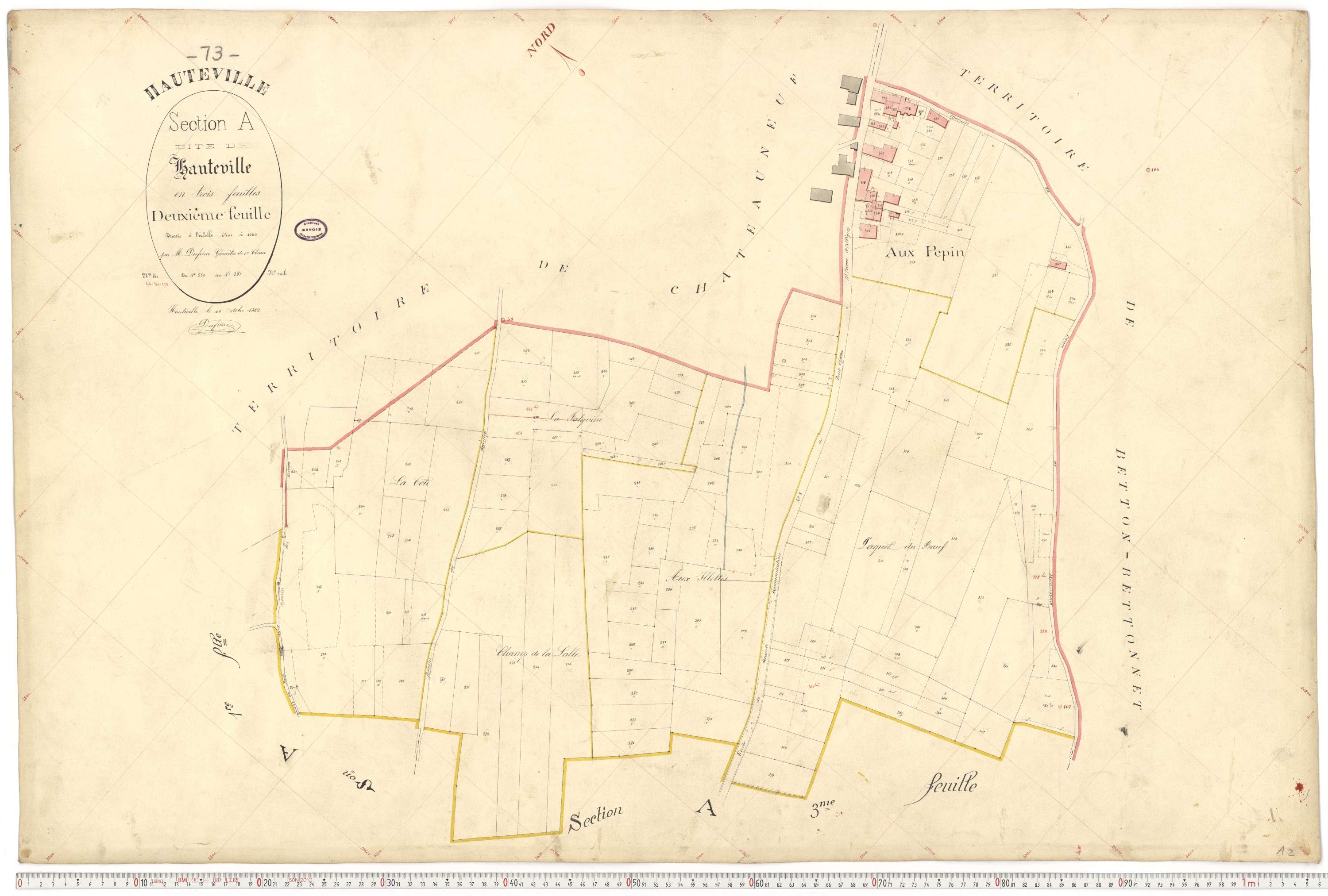 Hauteville - Cadastre français (1888).