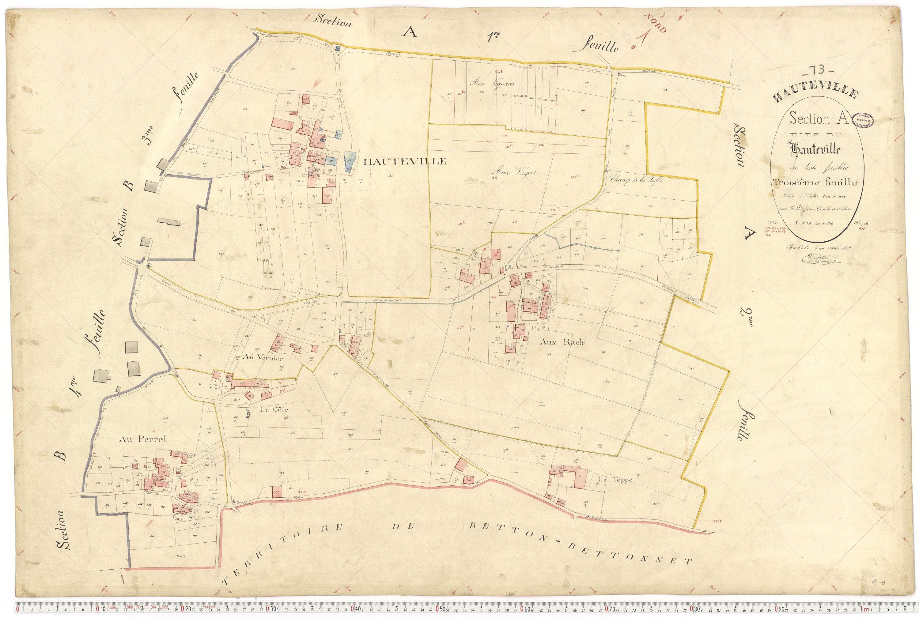 Hauteville - Cadastre français (1888).