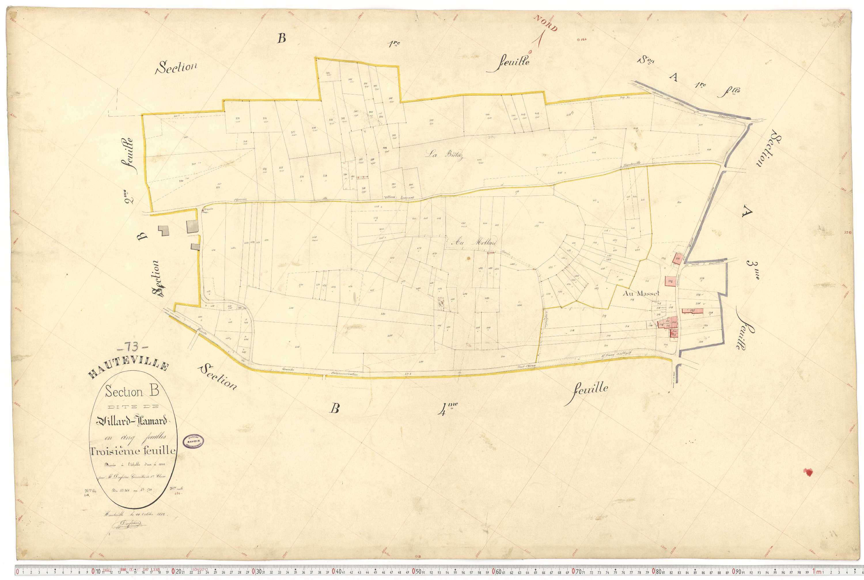 Hauteville - Cadastre français (1888).