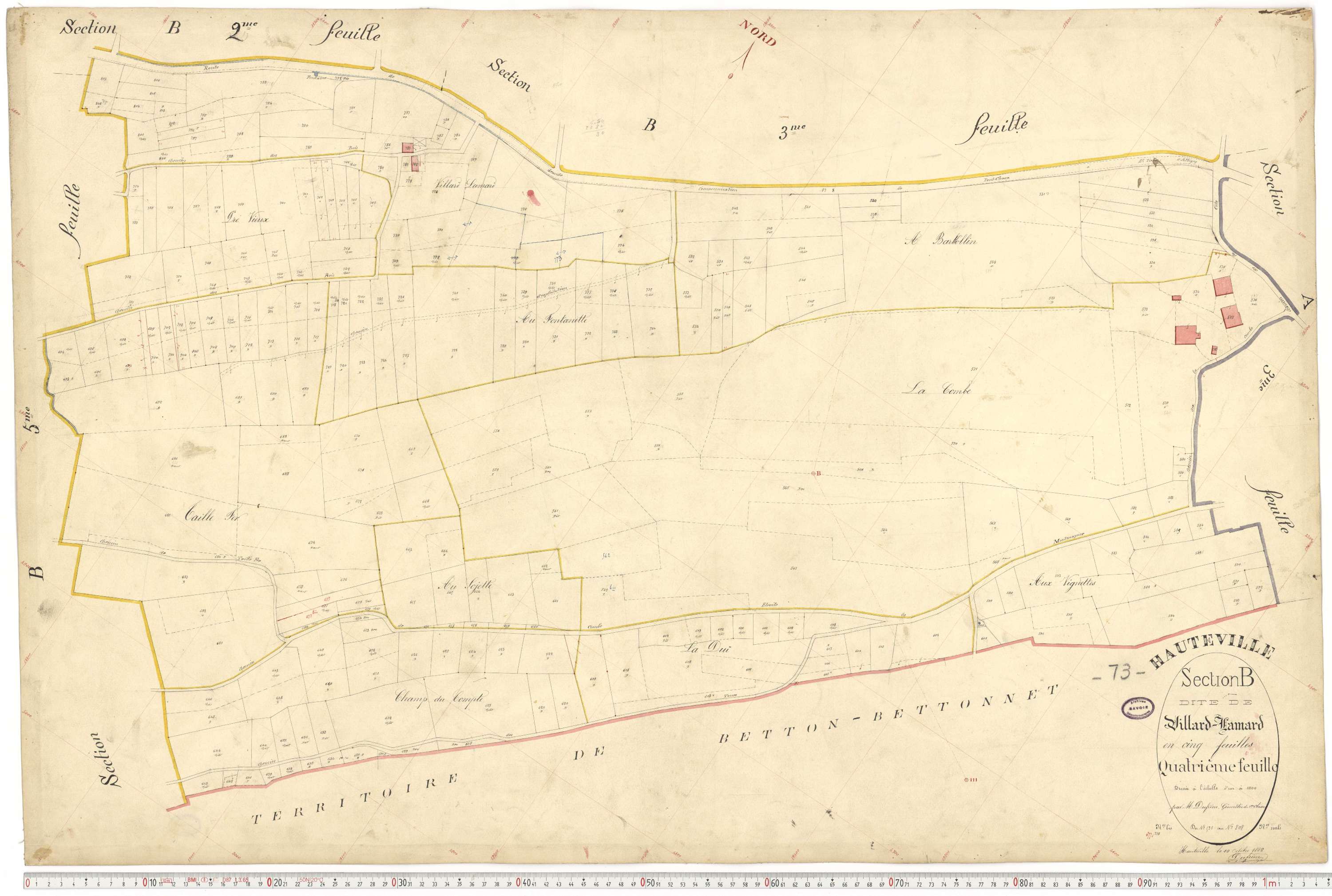 Hauteville - Cadastre français (1888).