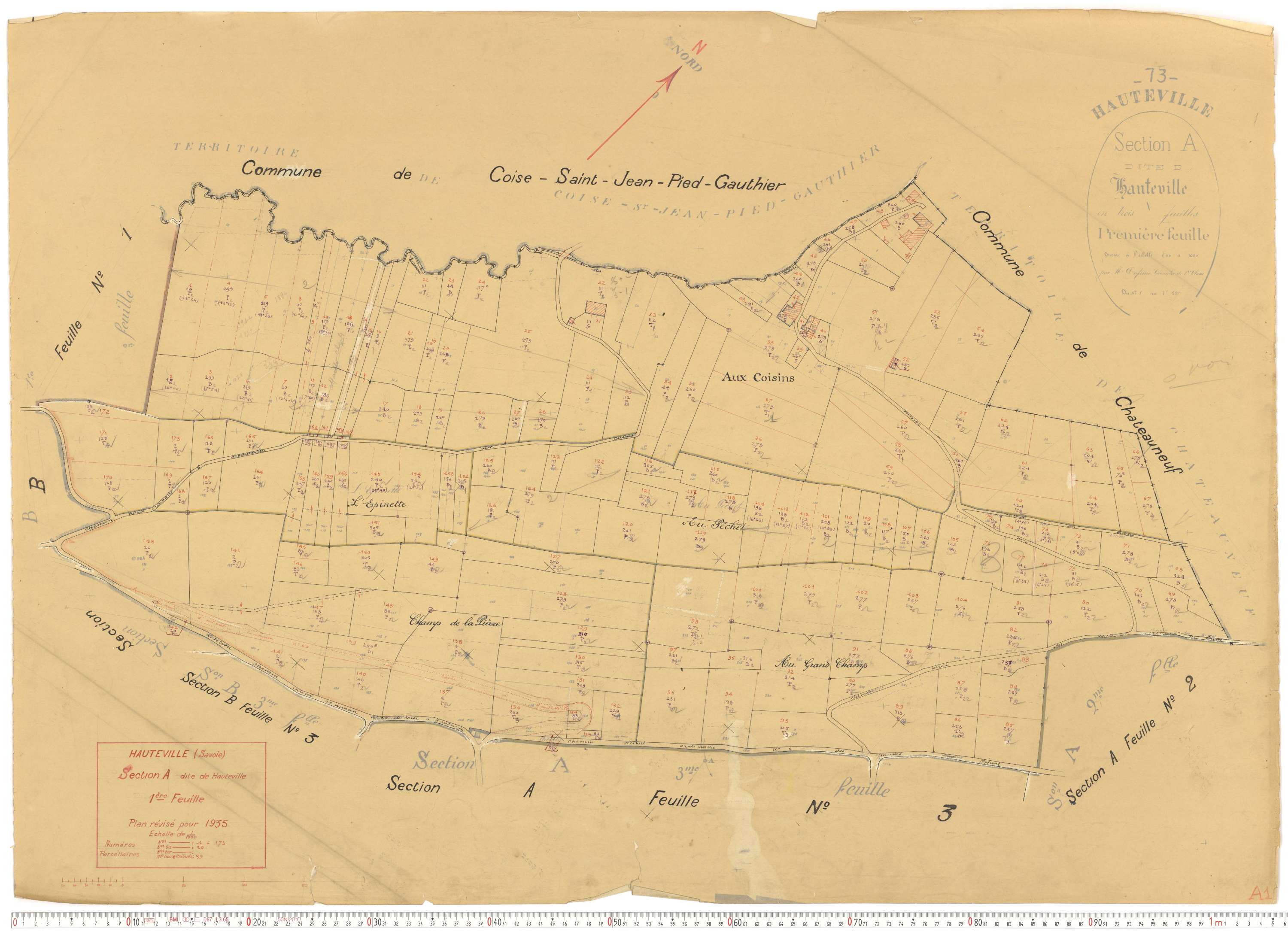 Hauteville - Cadastre rénové, version de travail (1935).