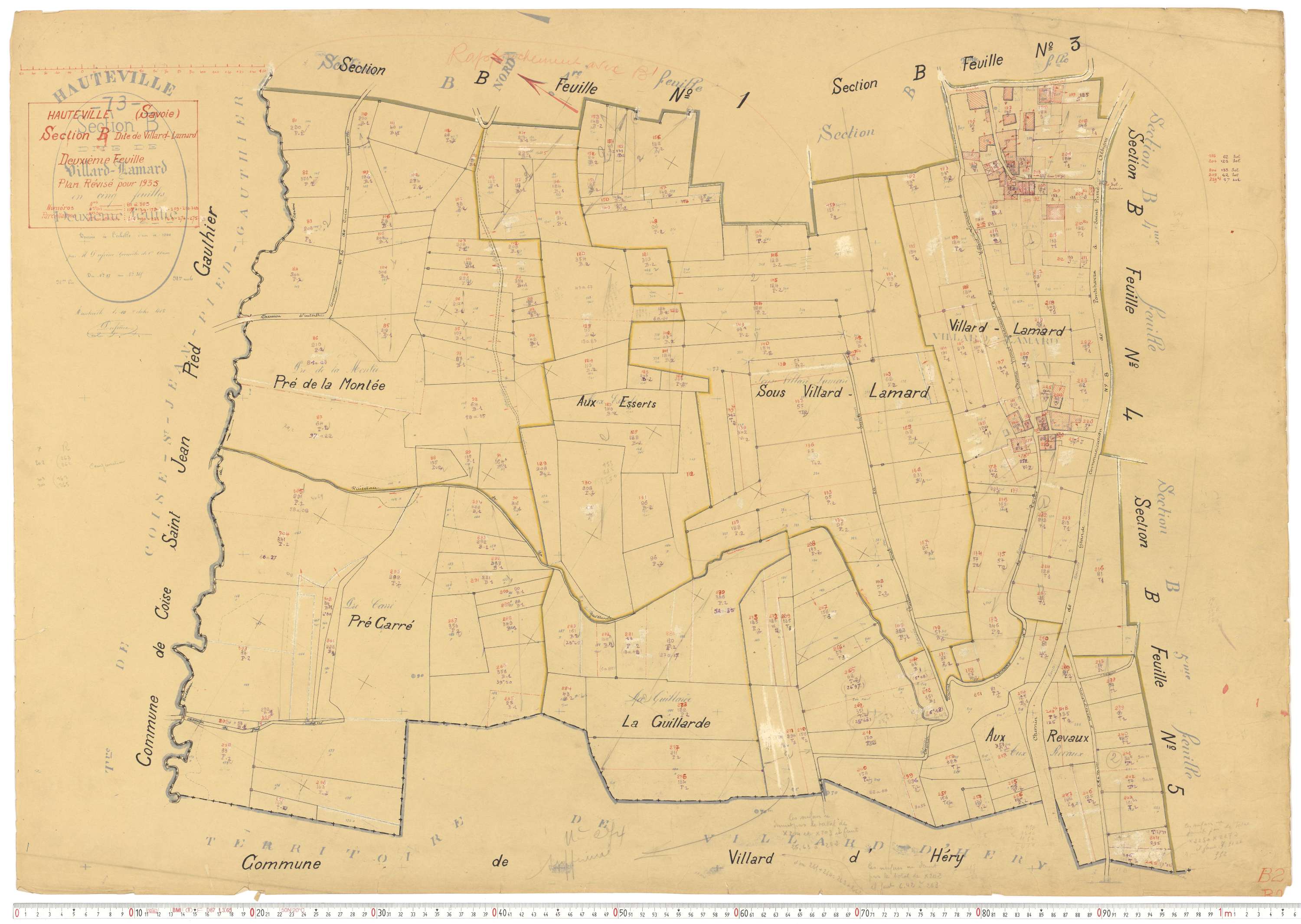 Hauteville - Cadastre rénové, version de travail (1935).