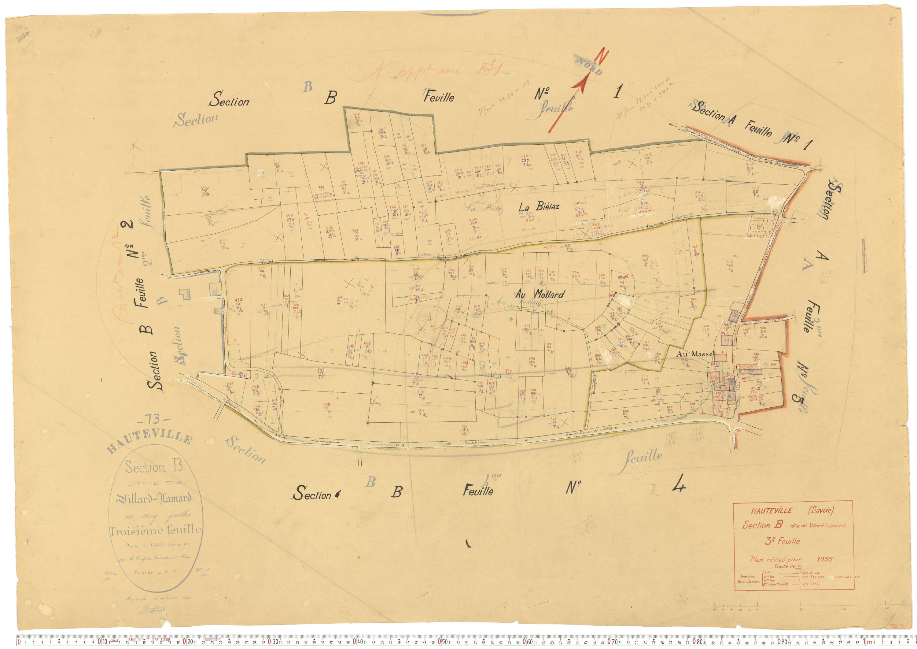 Hauteville - Cadastre rénové, version de travail (1935).