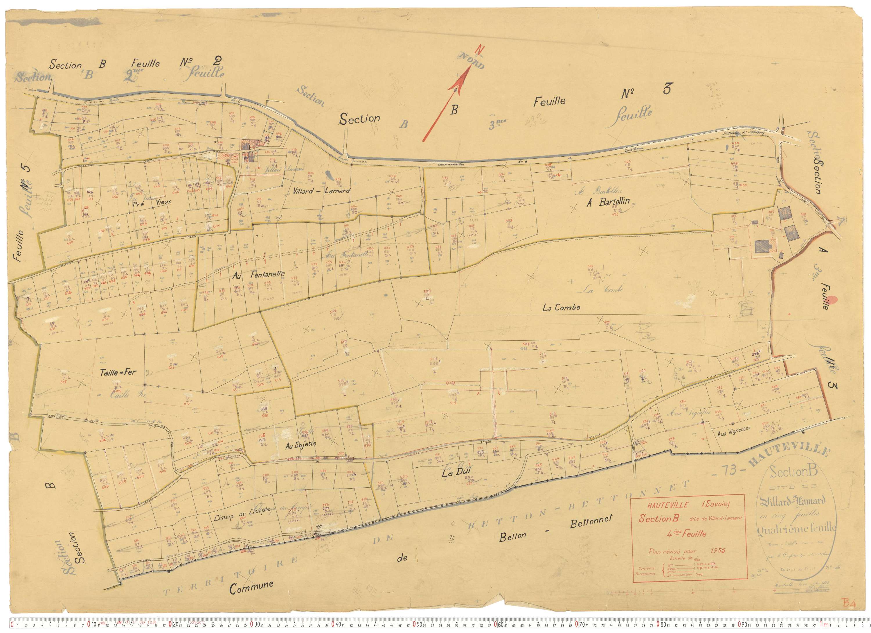 Hauteville - Cadastre rénové, version de travail (1935).