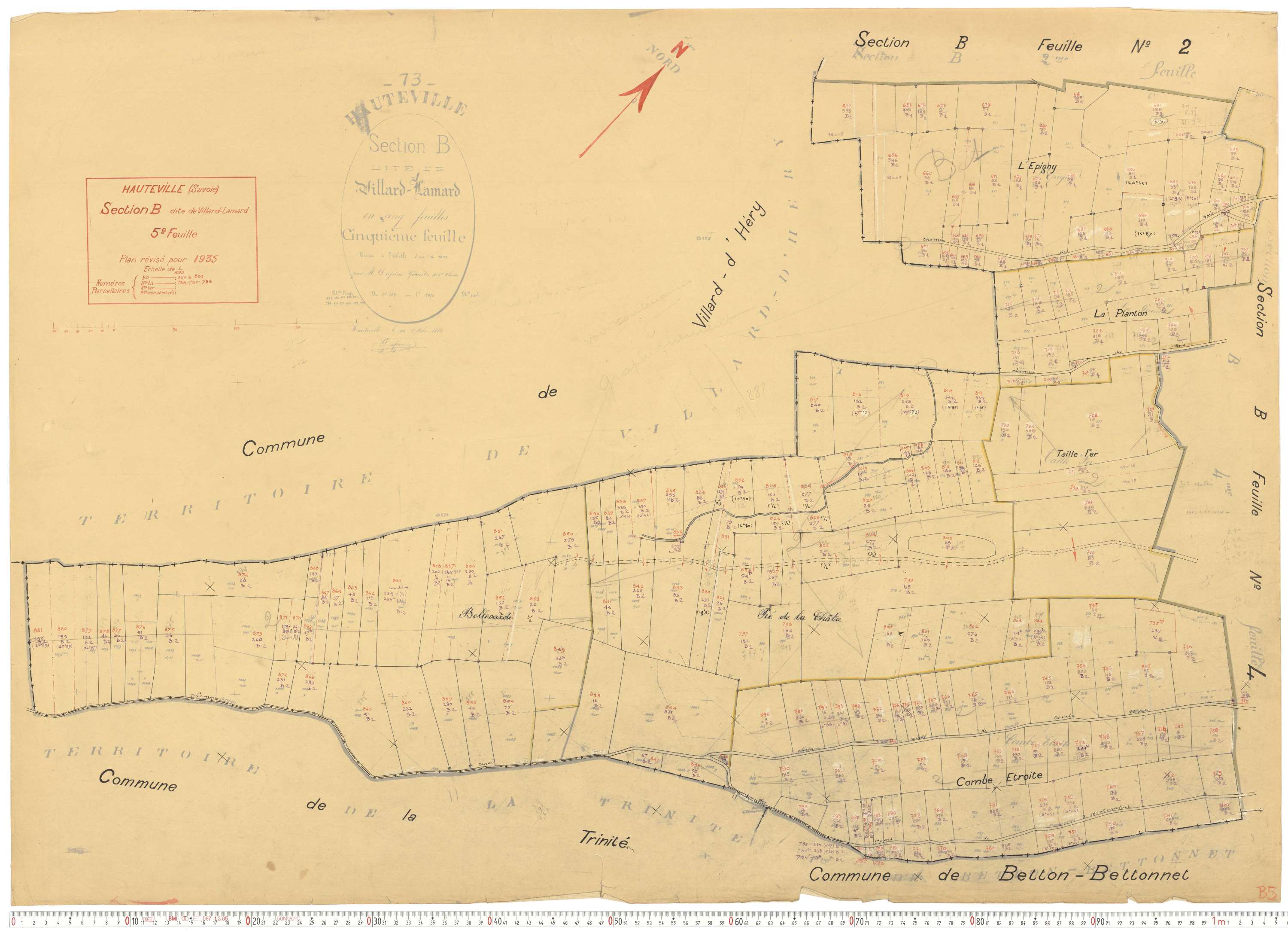 Hauteville - Cadastre rénové, version de travail (1935).
