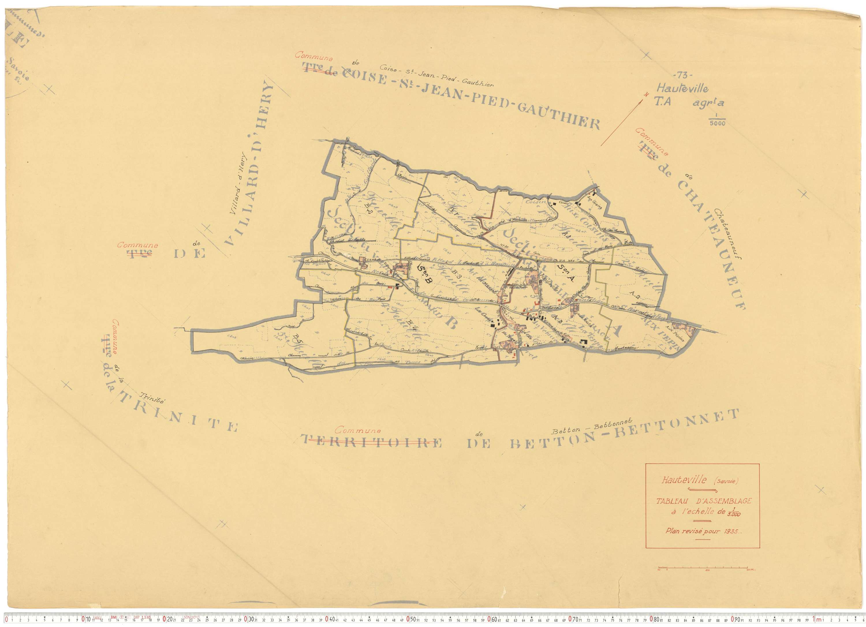 Hauteville - Cadastre rénové, version de travail (1935).