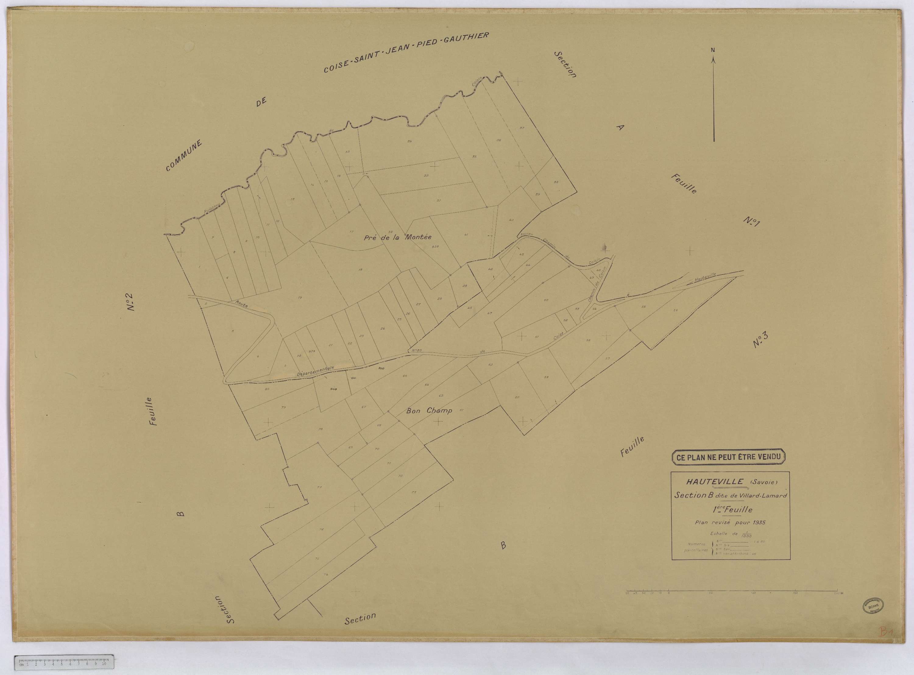 Hauteville - Cadastre rénové, version définitive (1935).