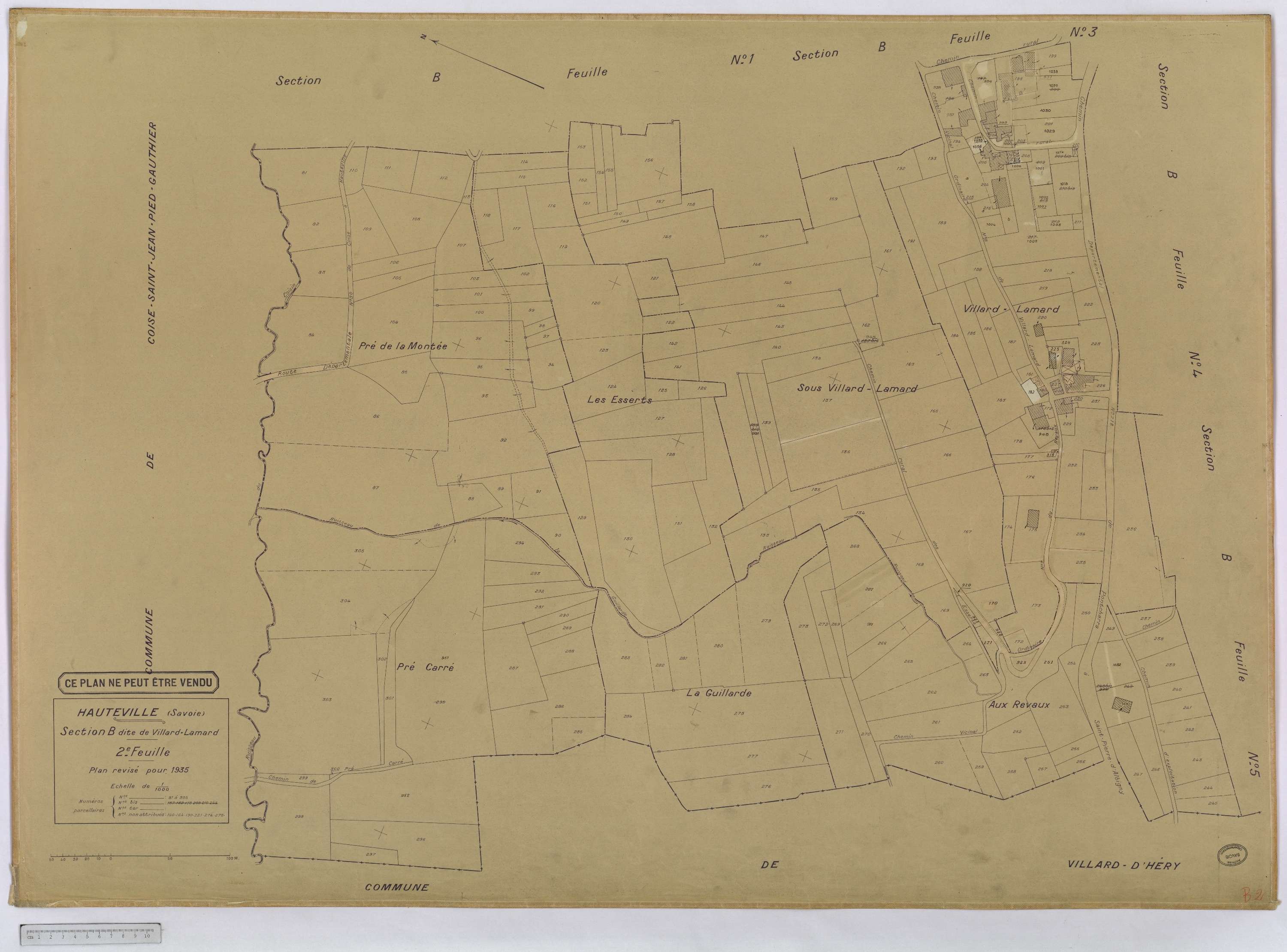 Hauteville - Cadastre rénové, version définitive (1935).