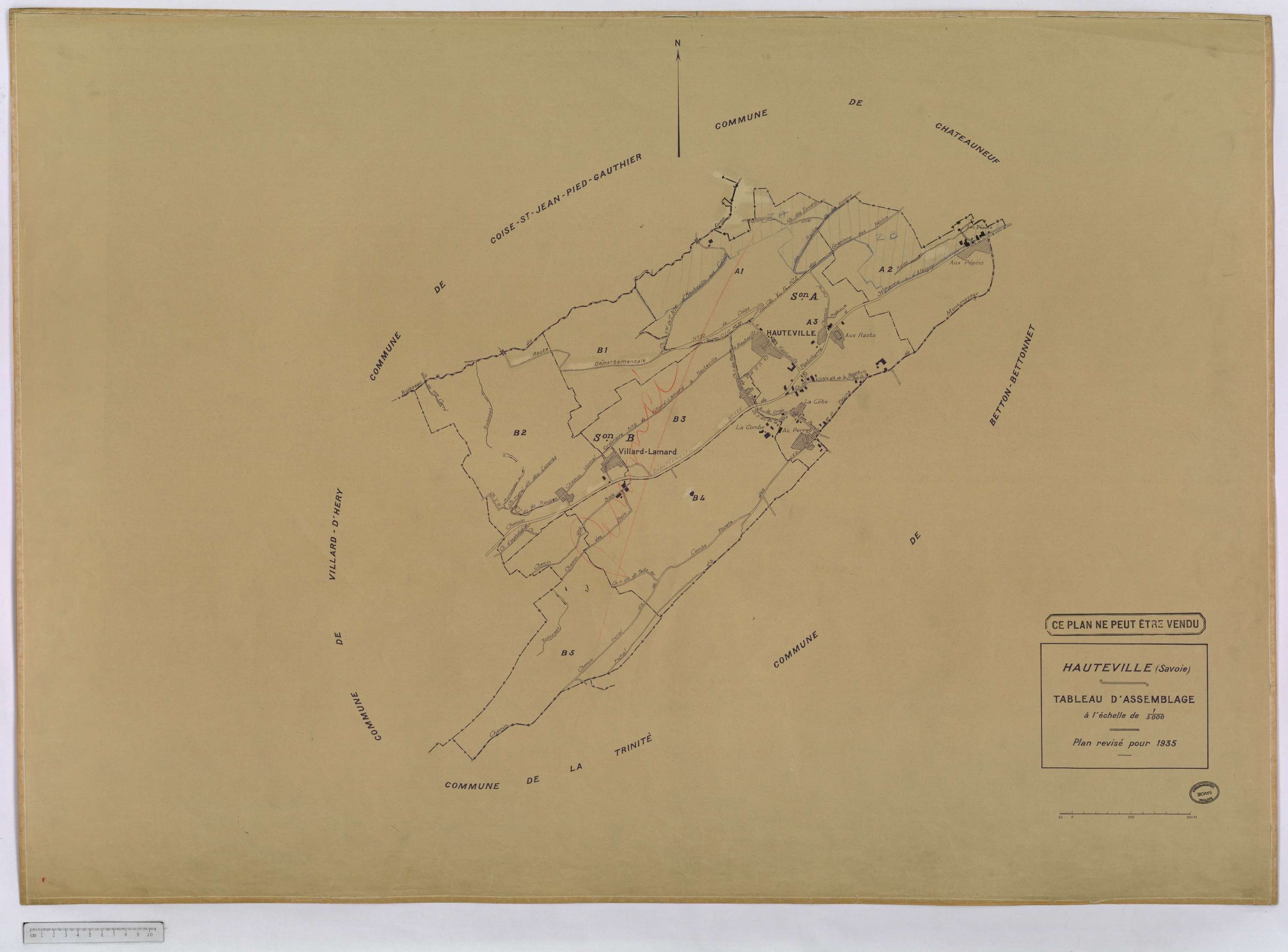 Hauteville - Cadastre rénové, version définitive (1935).