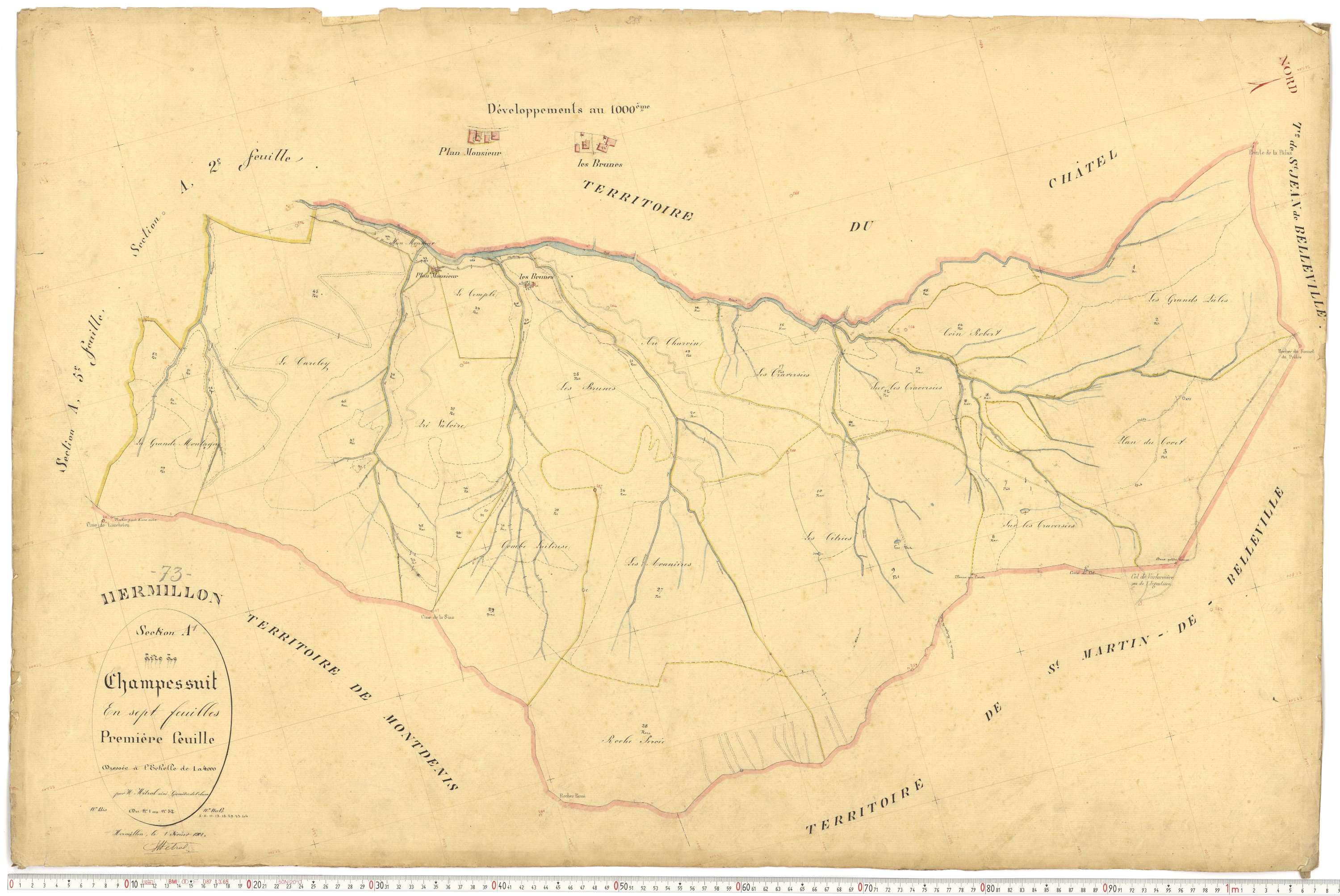 Hermillon - Plans cadastraux du premier cadastre français.