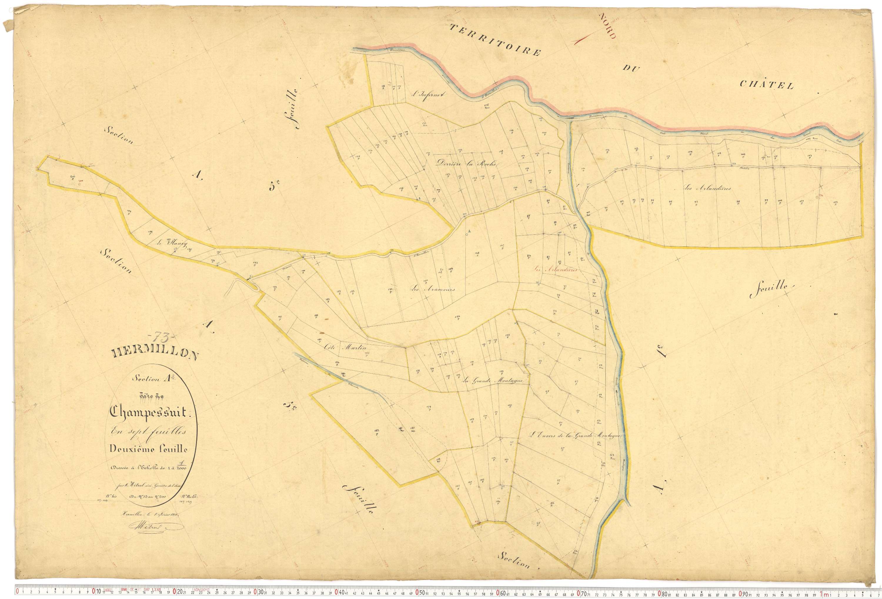 Hermillon - Plans cadastraux du premier cadastre français.