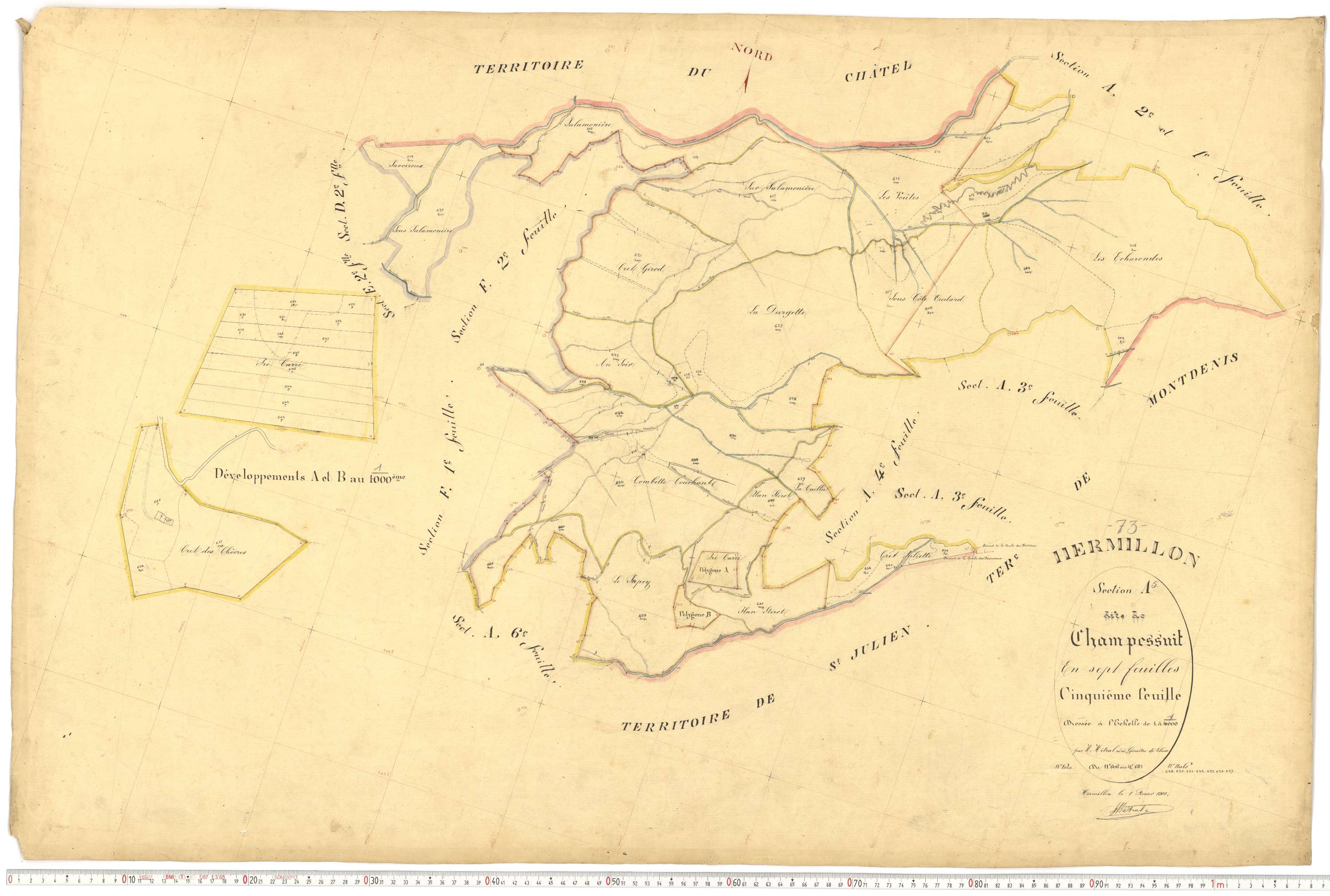 Hermillon - Plans cadastraux du premier cadastre français.