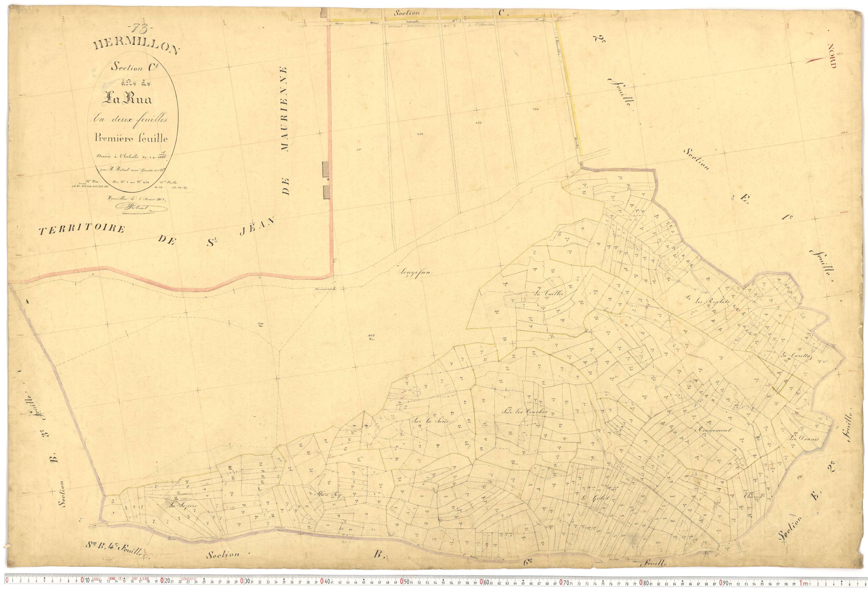 Hermillon - Plans cadastraux du premier cadastre français.