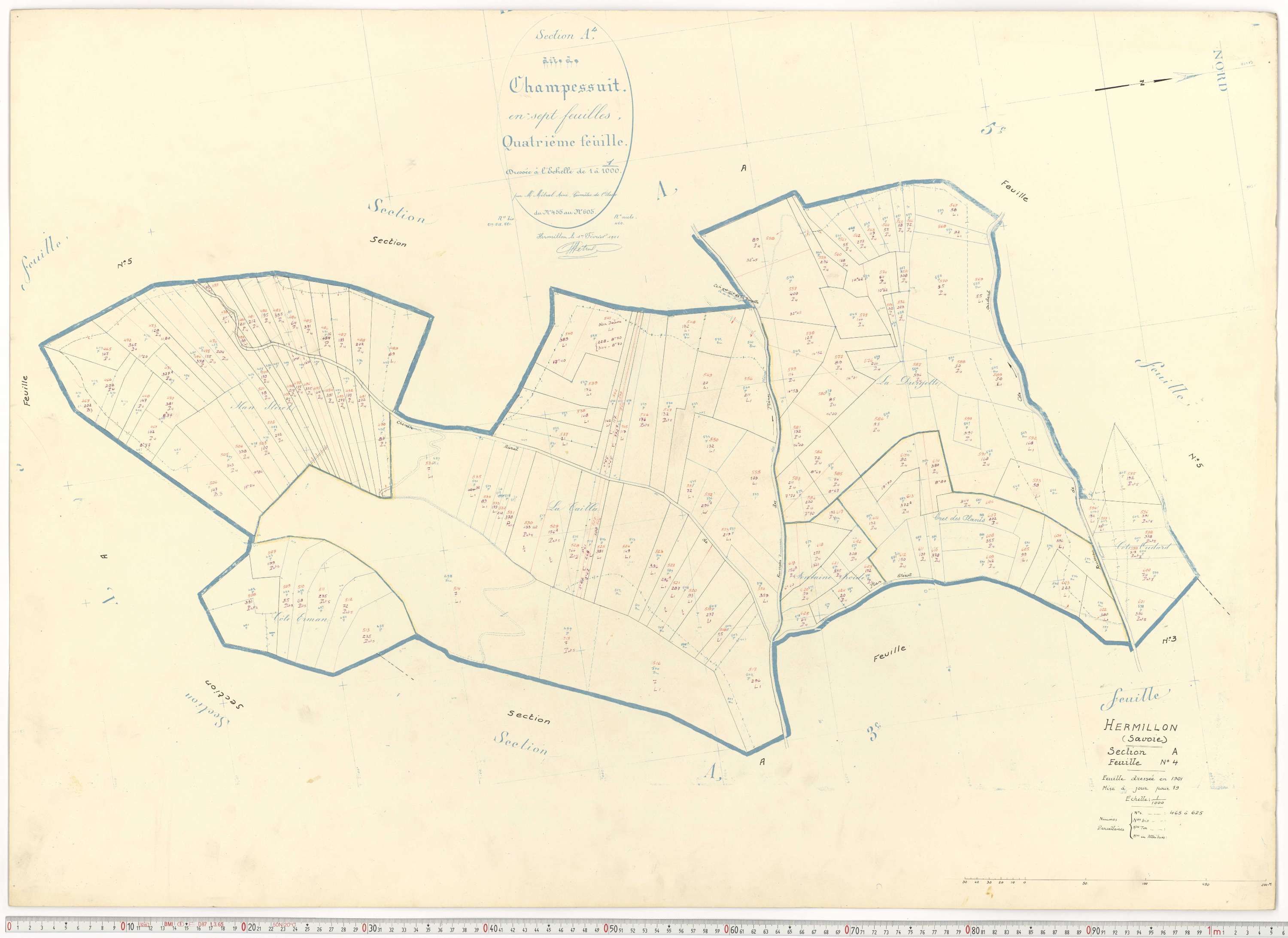 Hermillon - Plans cadastraux du cadastre rénové.