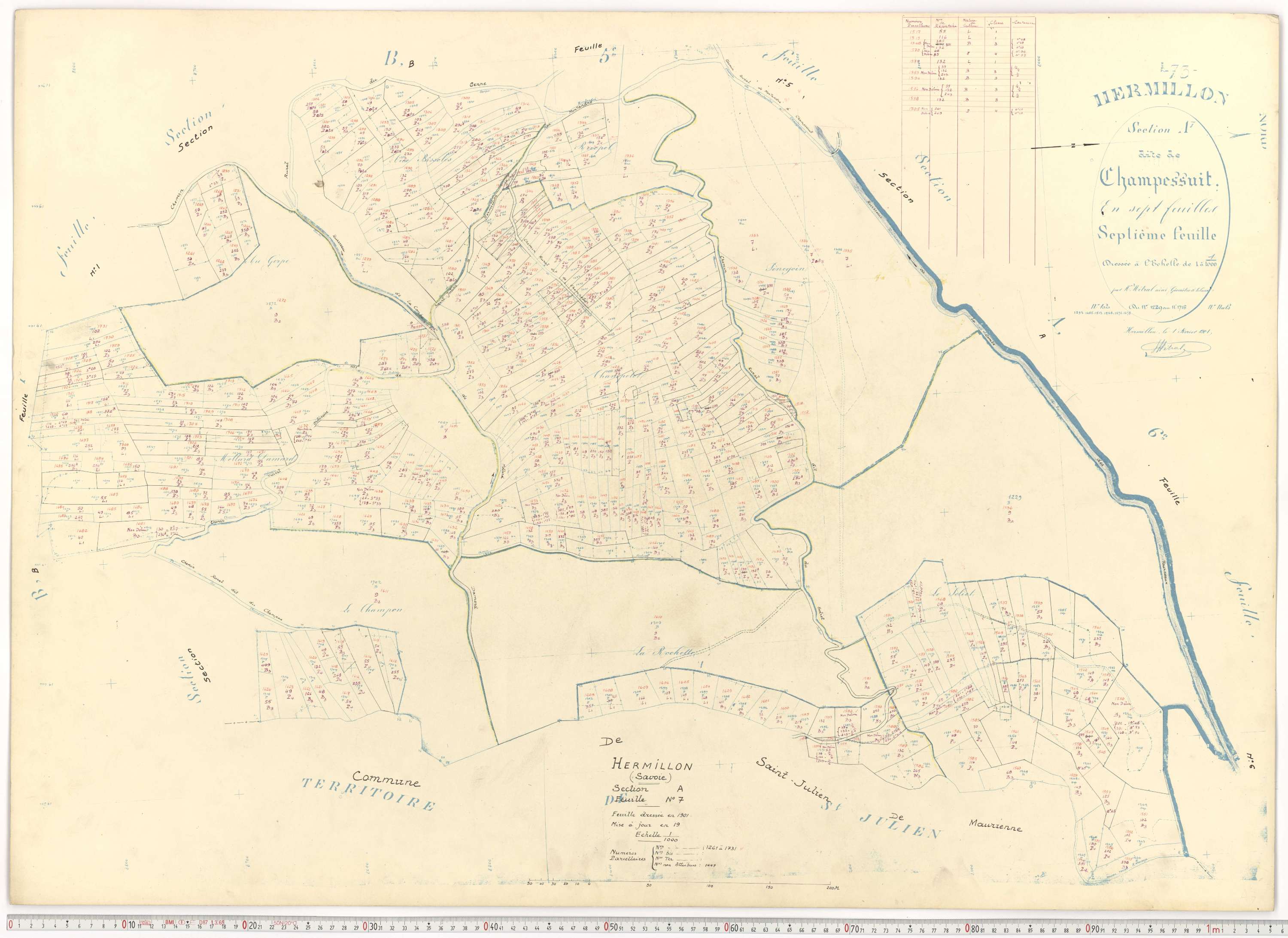 Hermillon - Plans cadastraux du cadastre rénové.