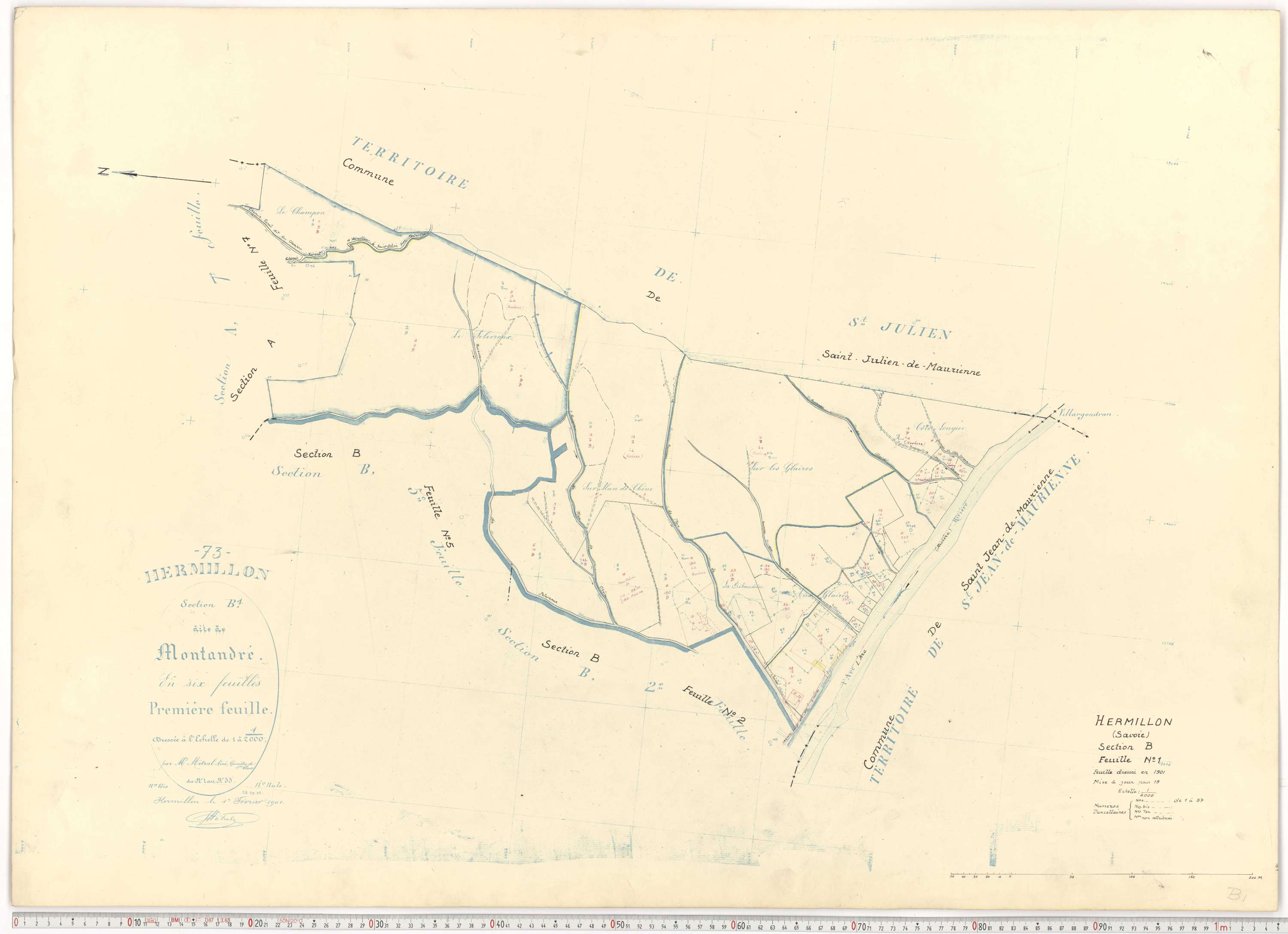 Hermillon - Plans cadastraux du cadastre rénové.