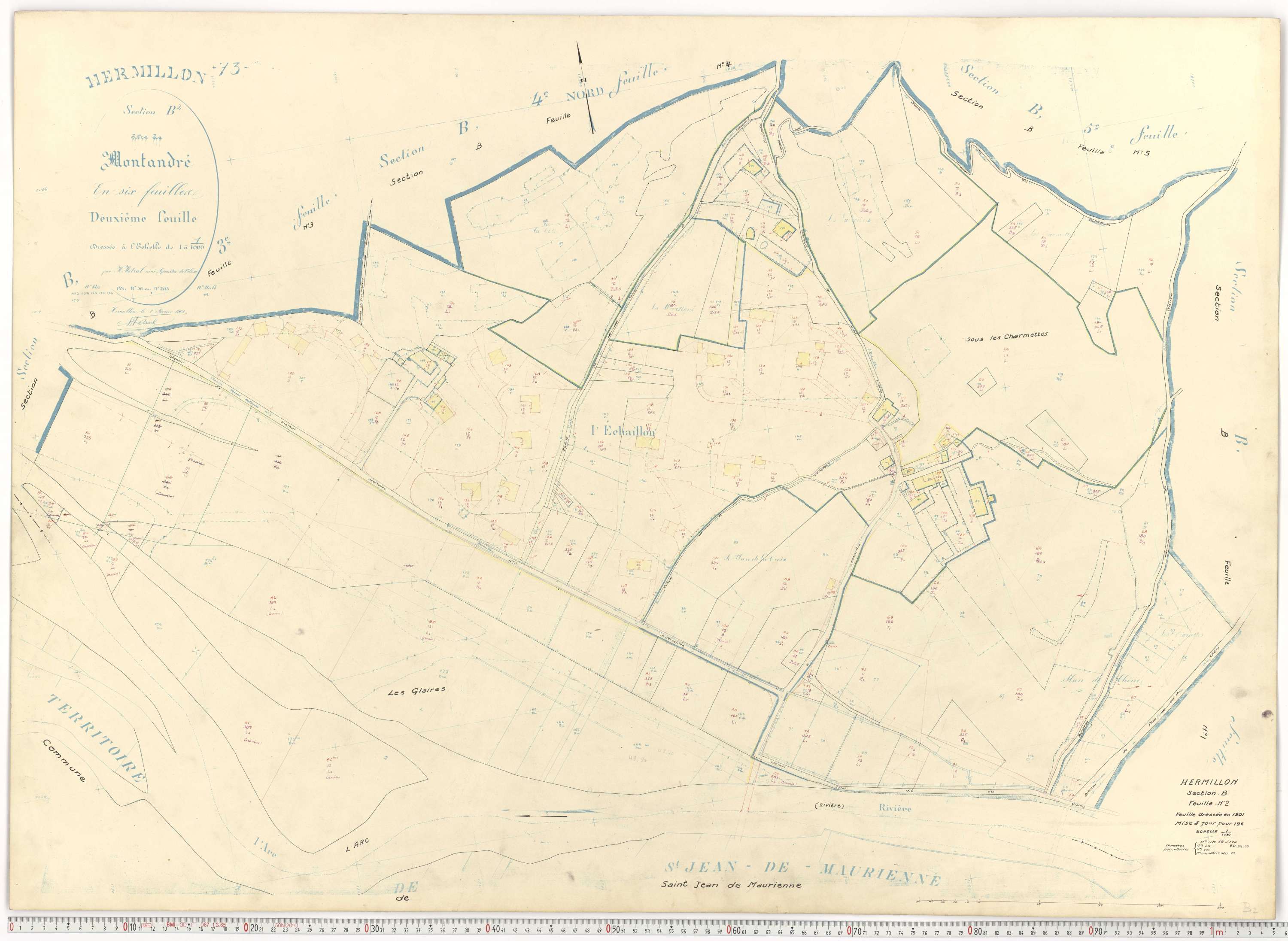 Hermillon - Plans cadastraux du cadastre rénové.