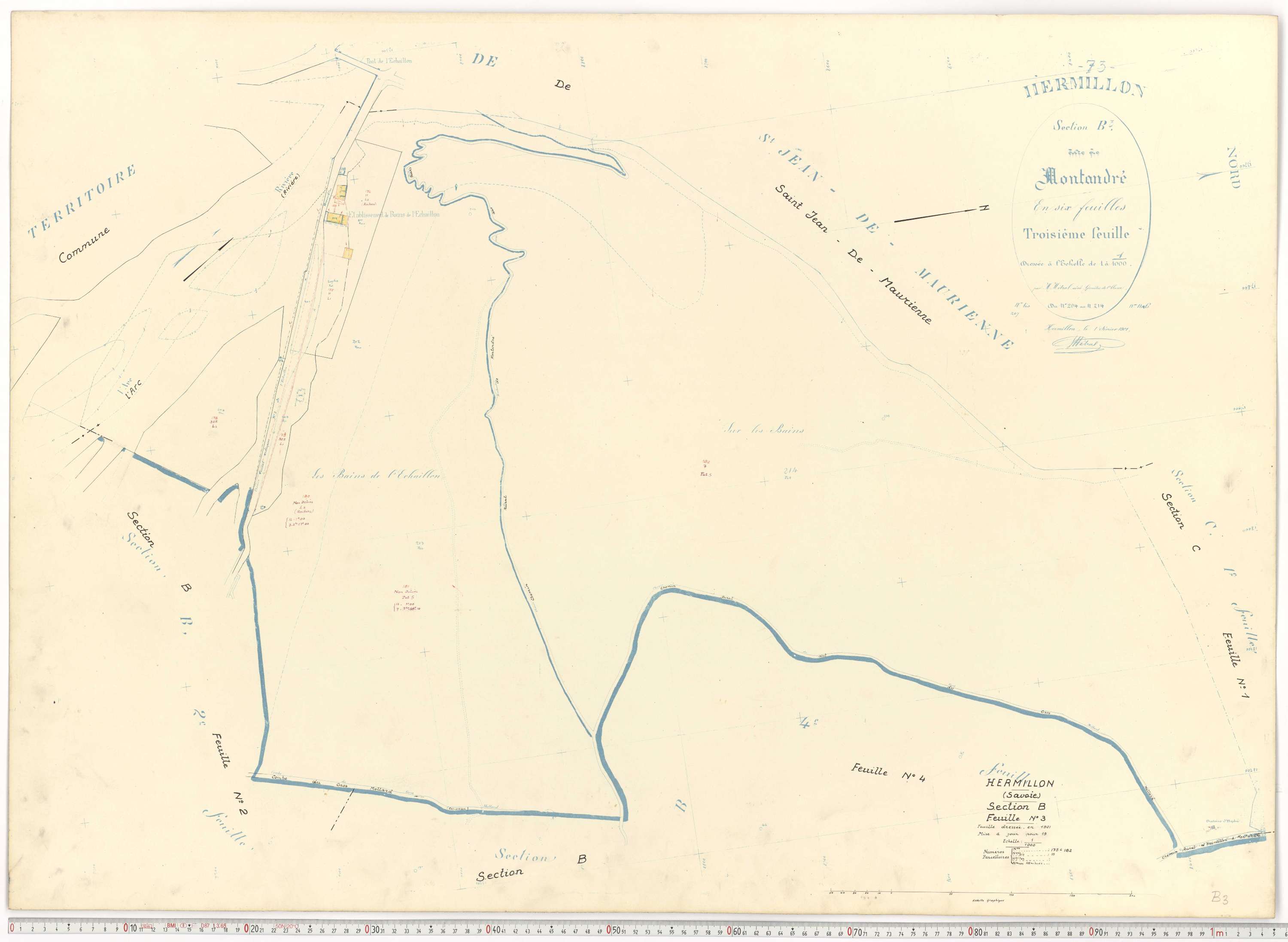 Hermillon - Plans cadastraux du cadastre rénové.