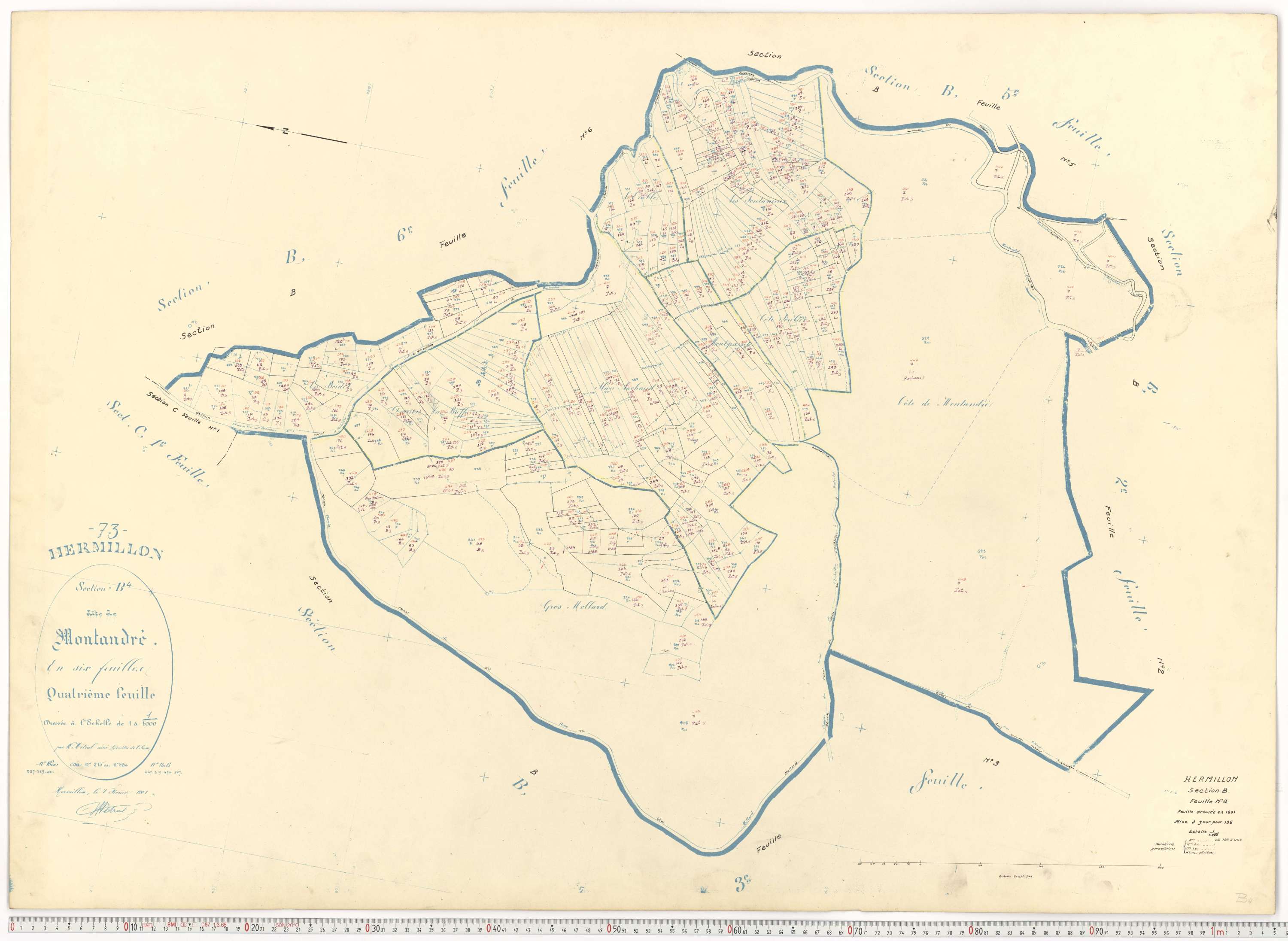 Hermillon - Plans cadastraux du cadastre rénové.