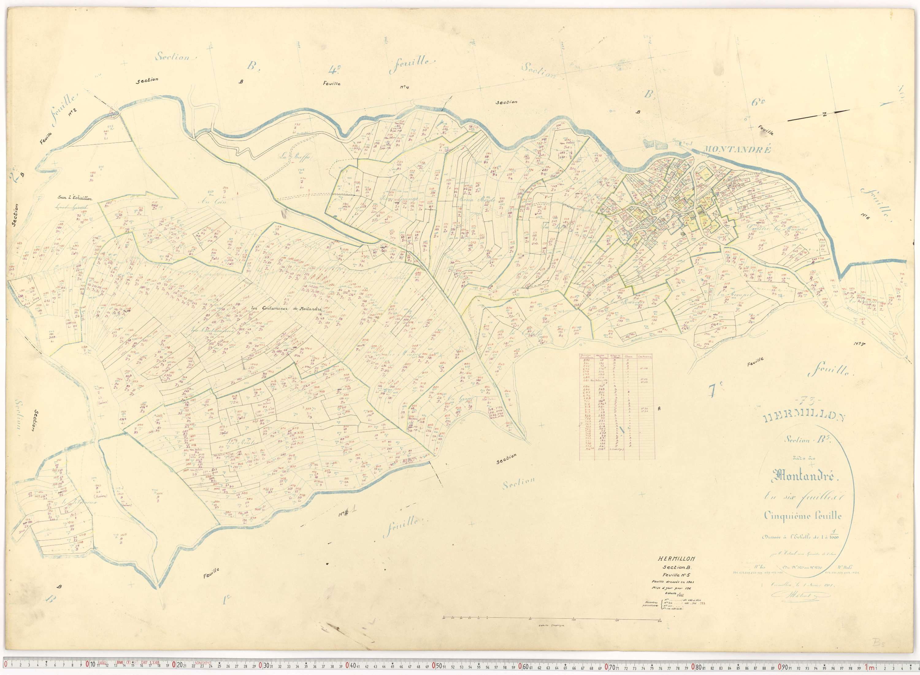 Hermillon - Plans cadastraux du cadastre rénové.