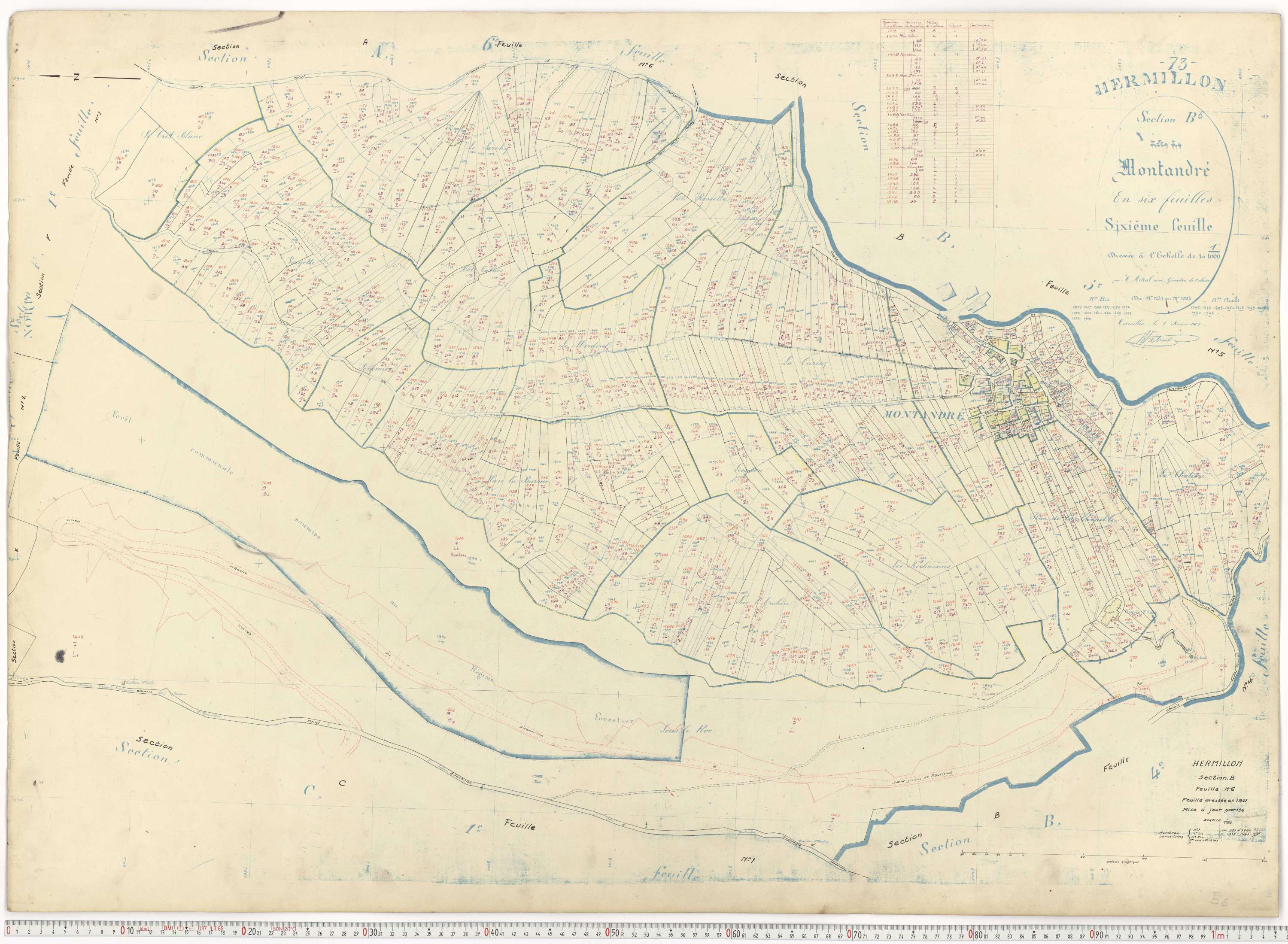 Hermillon - Plans cadastraux du cadastre rénové.