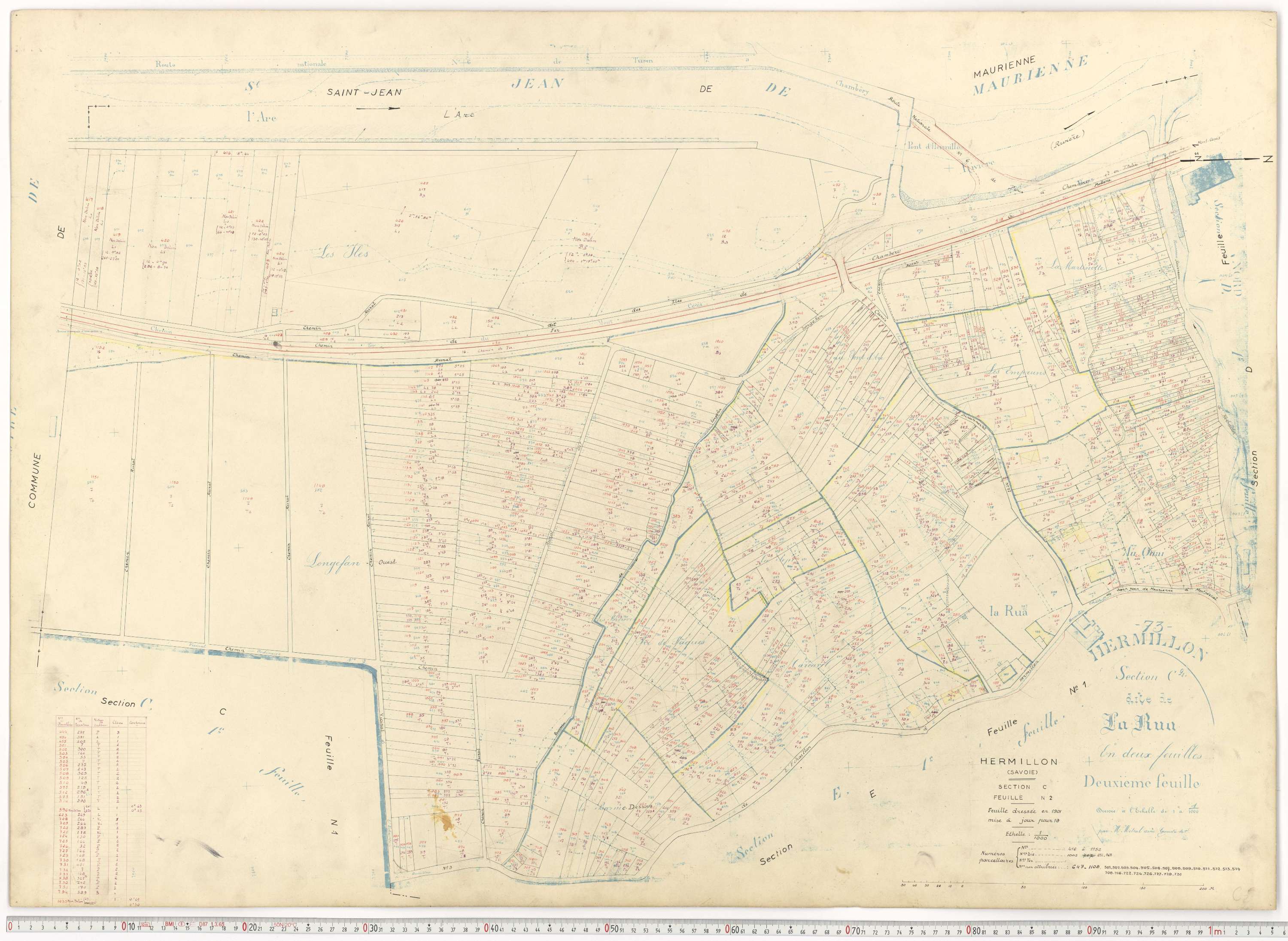 Hermillon - Plans cadastraux du cadastre rénové.