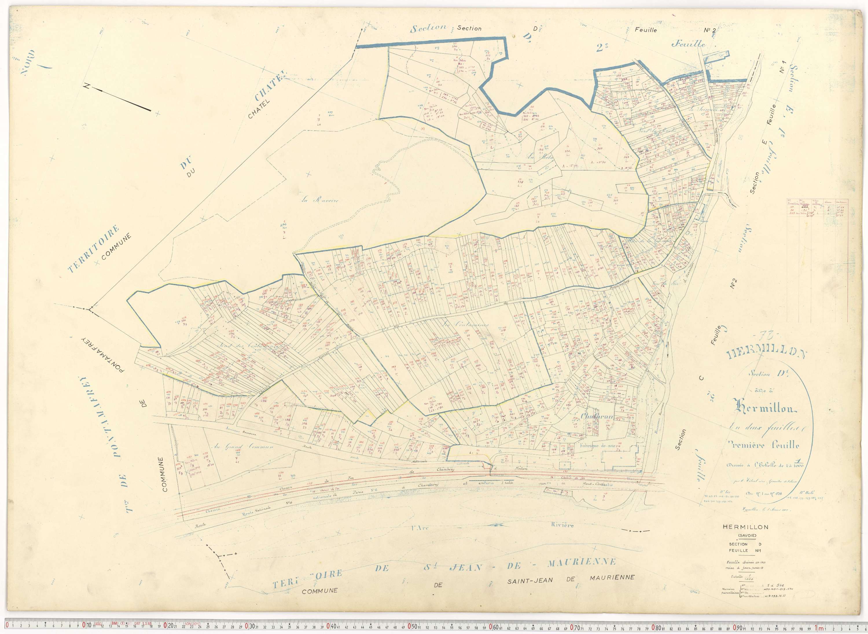 Hermillon - Plans cadastraux du cadastre rénové.