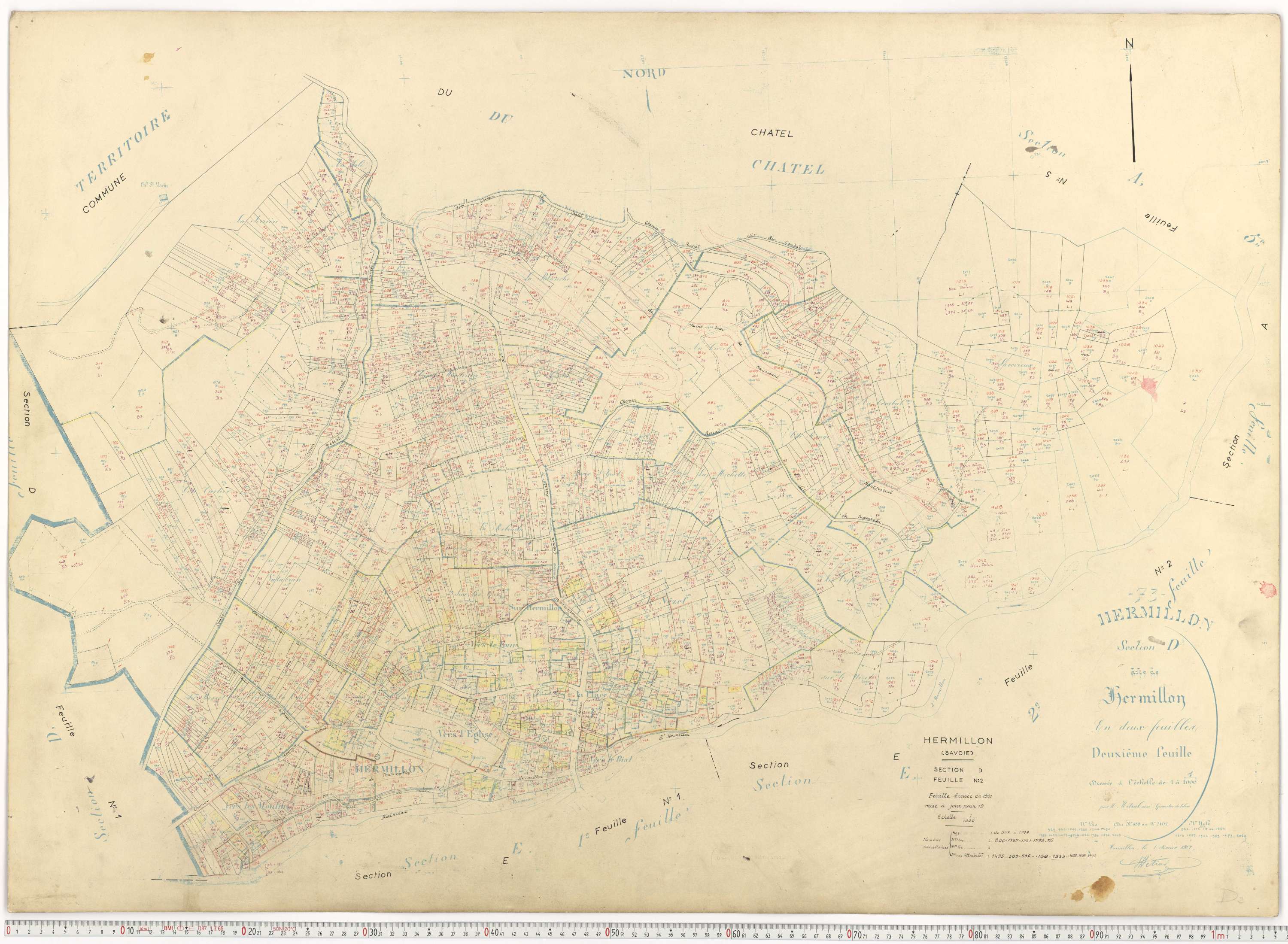 Hermillon - Plans cadastraux du cadastre rénové.