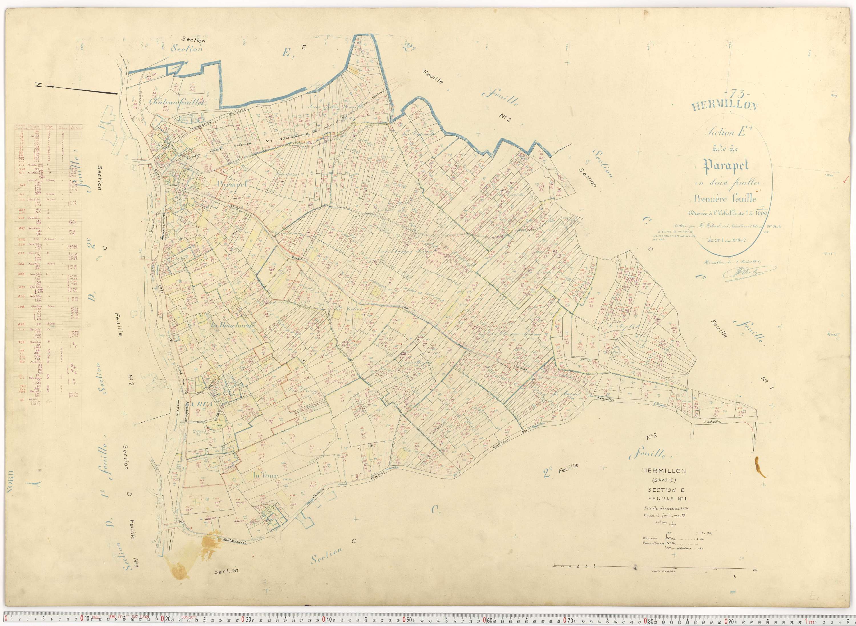 Hermillon - Plans cadastraux du cadastre rénové.
