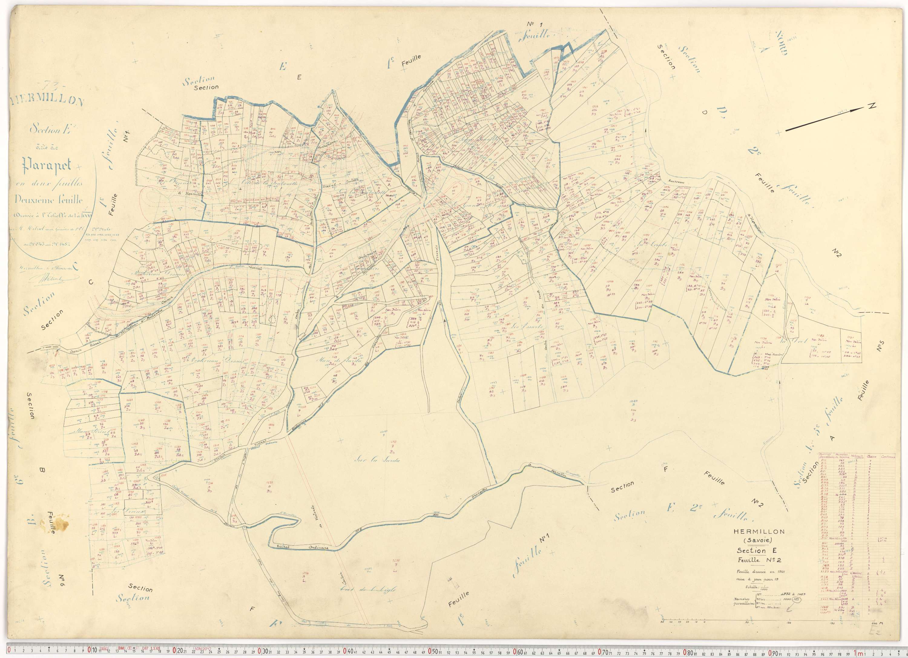 Hermillon - Plans cadastraux du cadastre rénové.