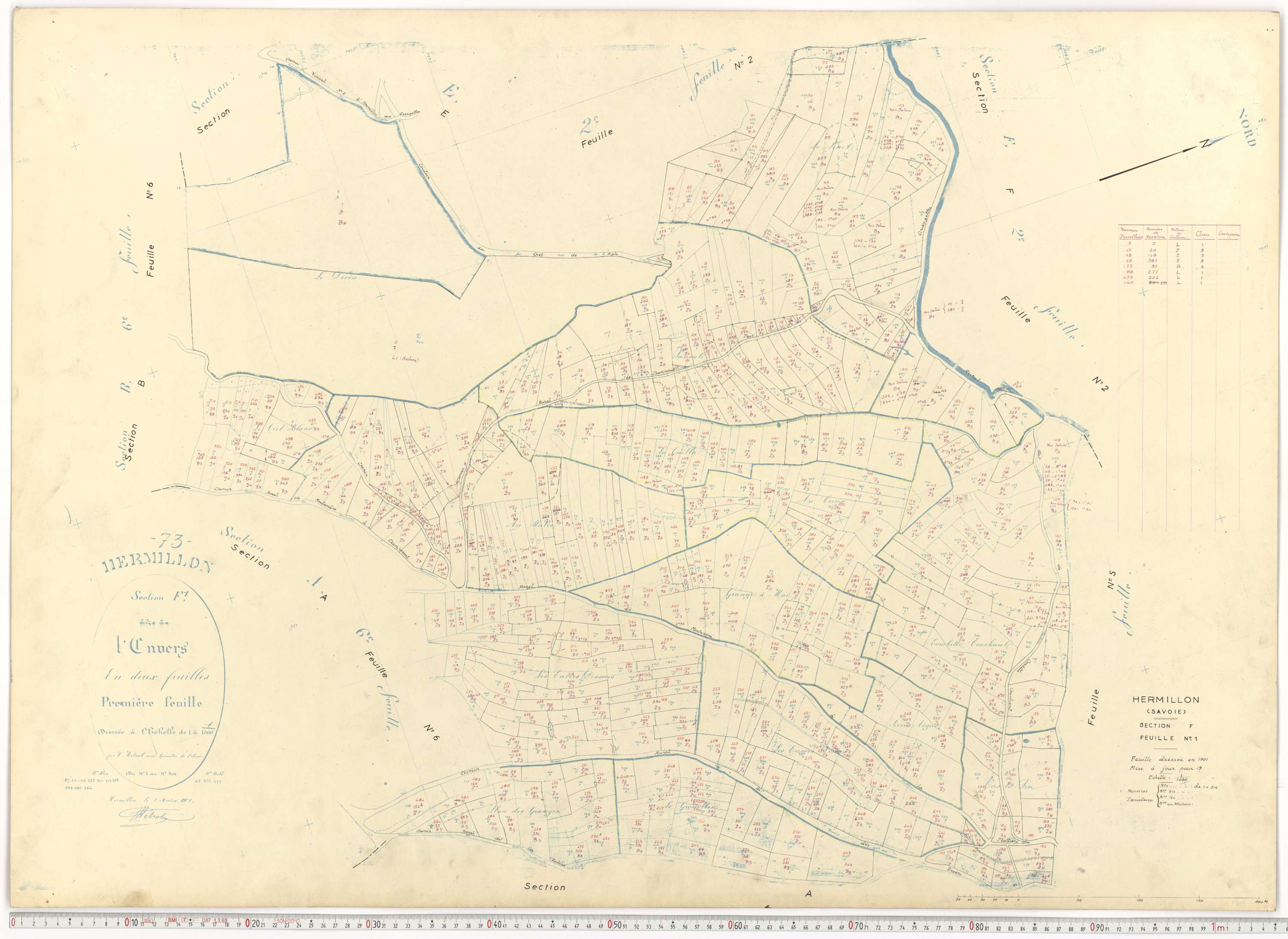 Hermillon - Plans cadastraux du cadastre rénové.