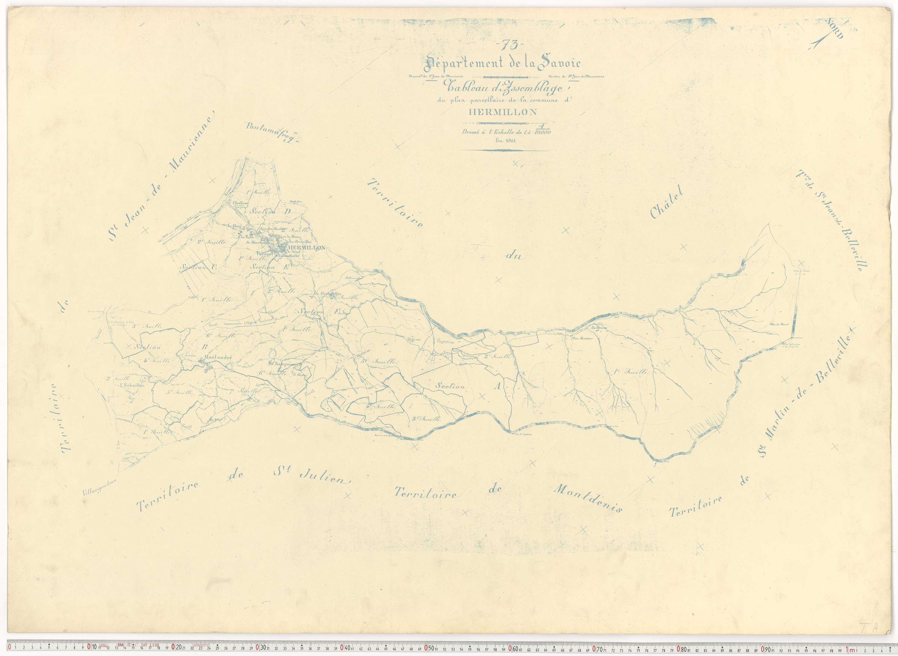 Hermillon - Plans cadastraux du cadastre rénové.