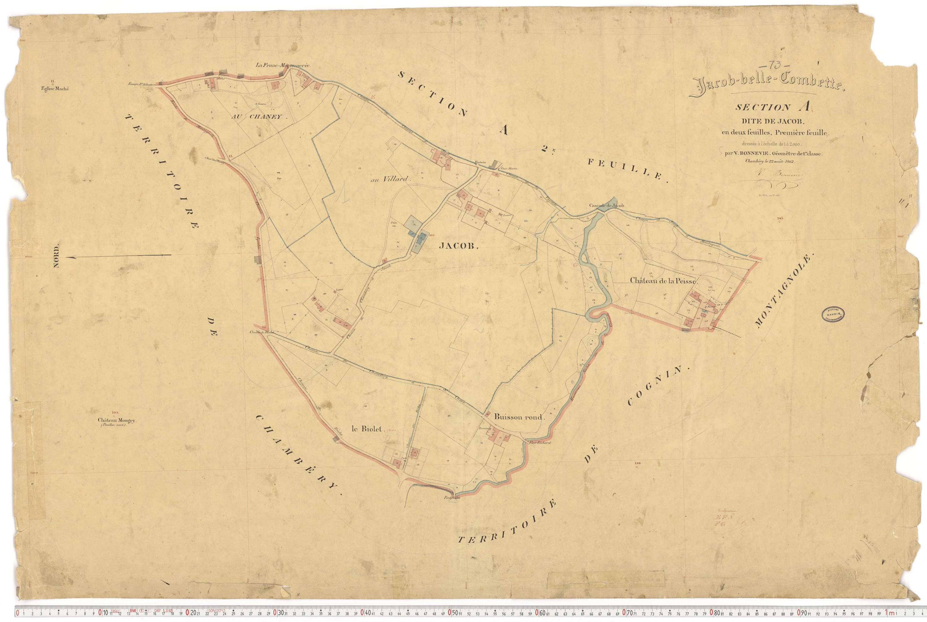 Jacob-Bellecombette - Cadastre français (1862).
