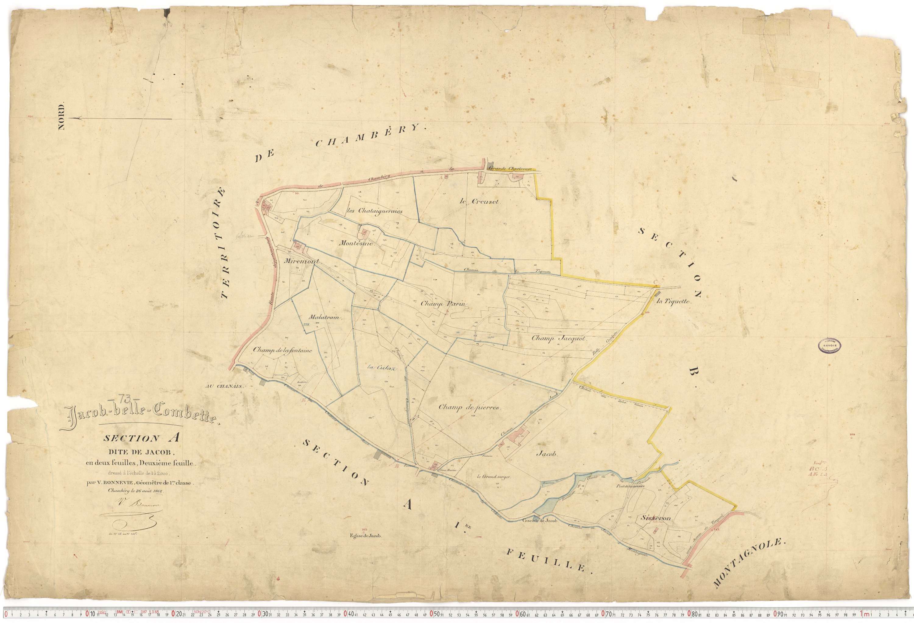 Jacob-Bellecombette - Cadastre français (1862).