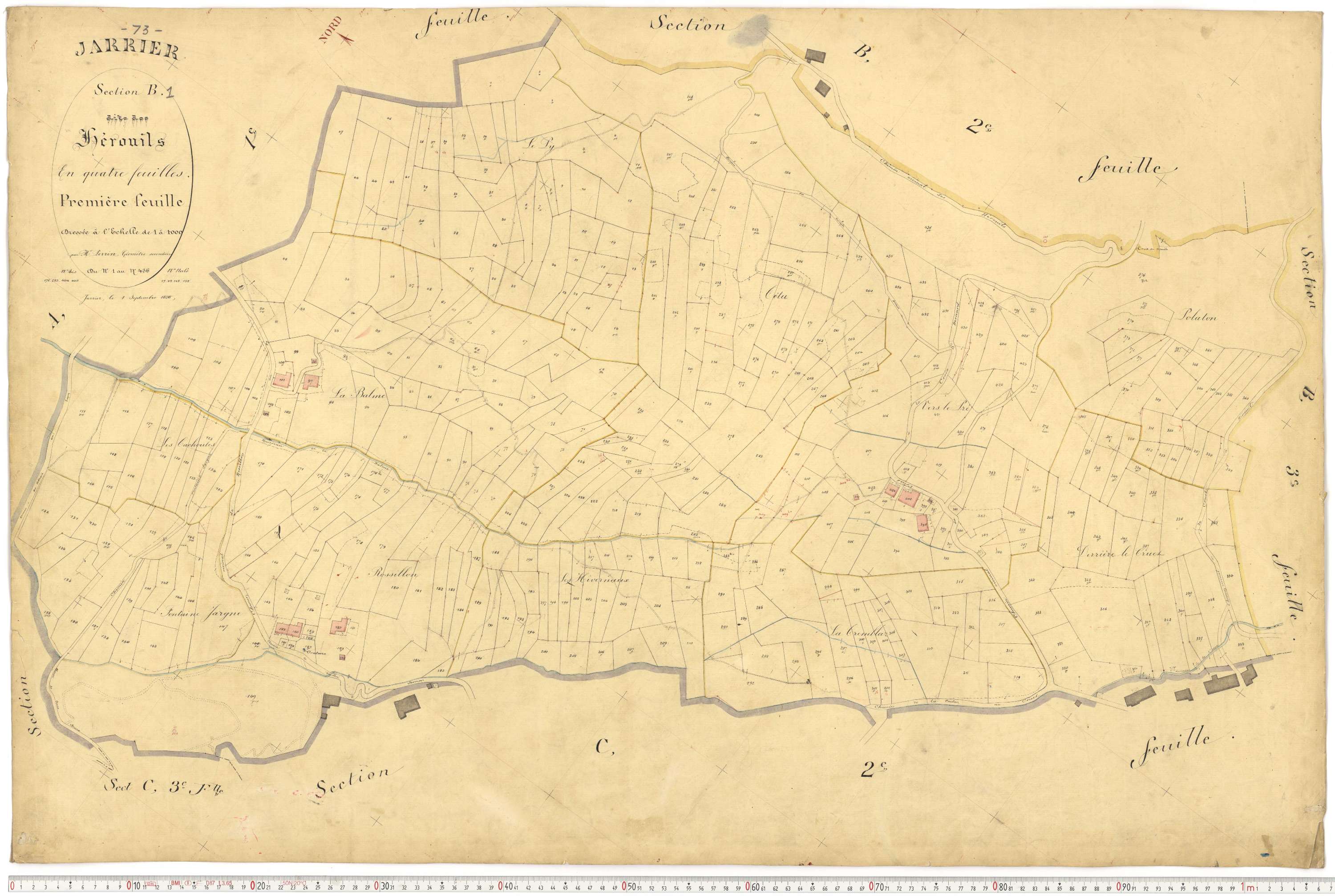 Jarrier - Plans cadastraux du premier cadastre français.