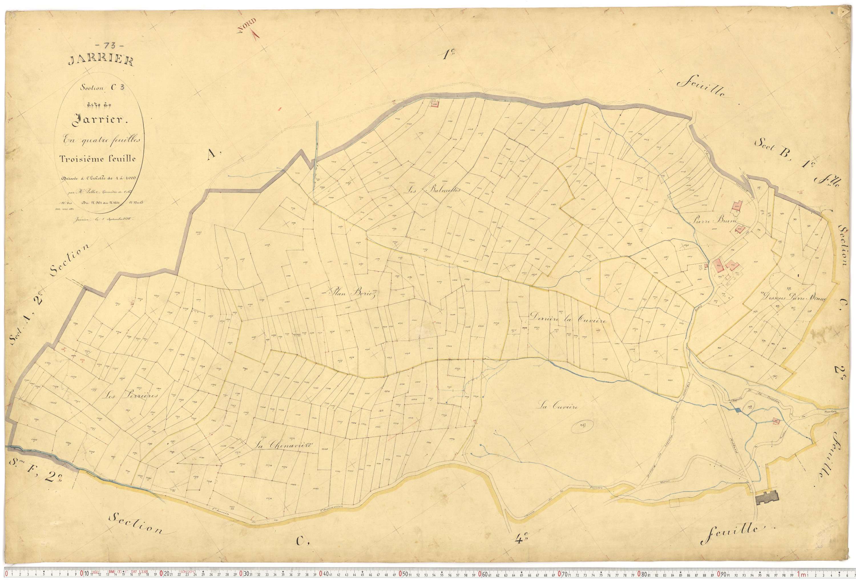 Jarrier - Plans cadastraux du premier cadastre français.