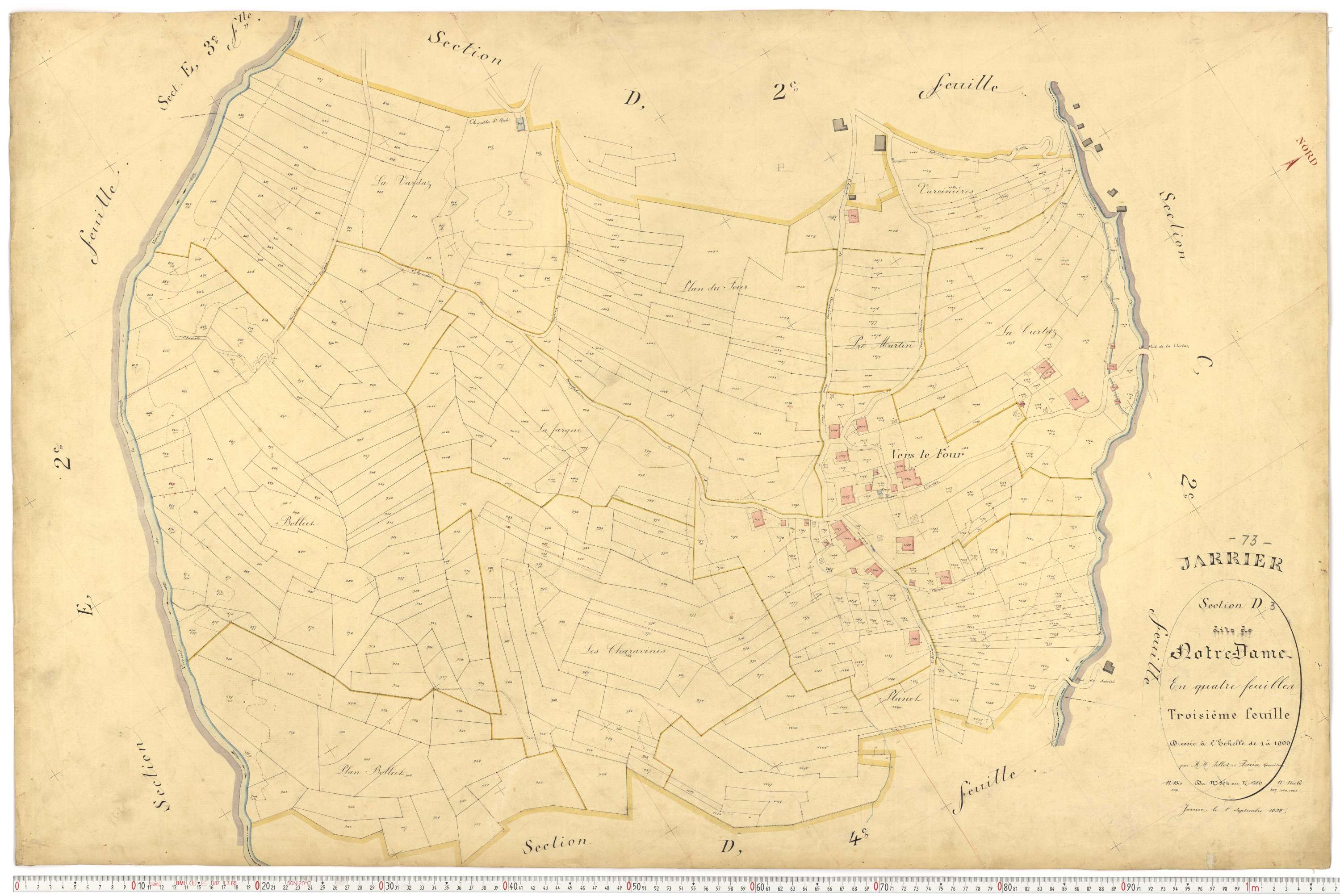 Jarrier - Plans cadastraux du premier cadastre français.