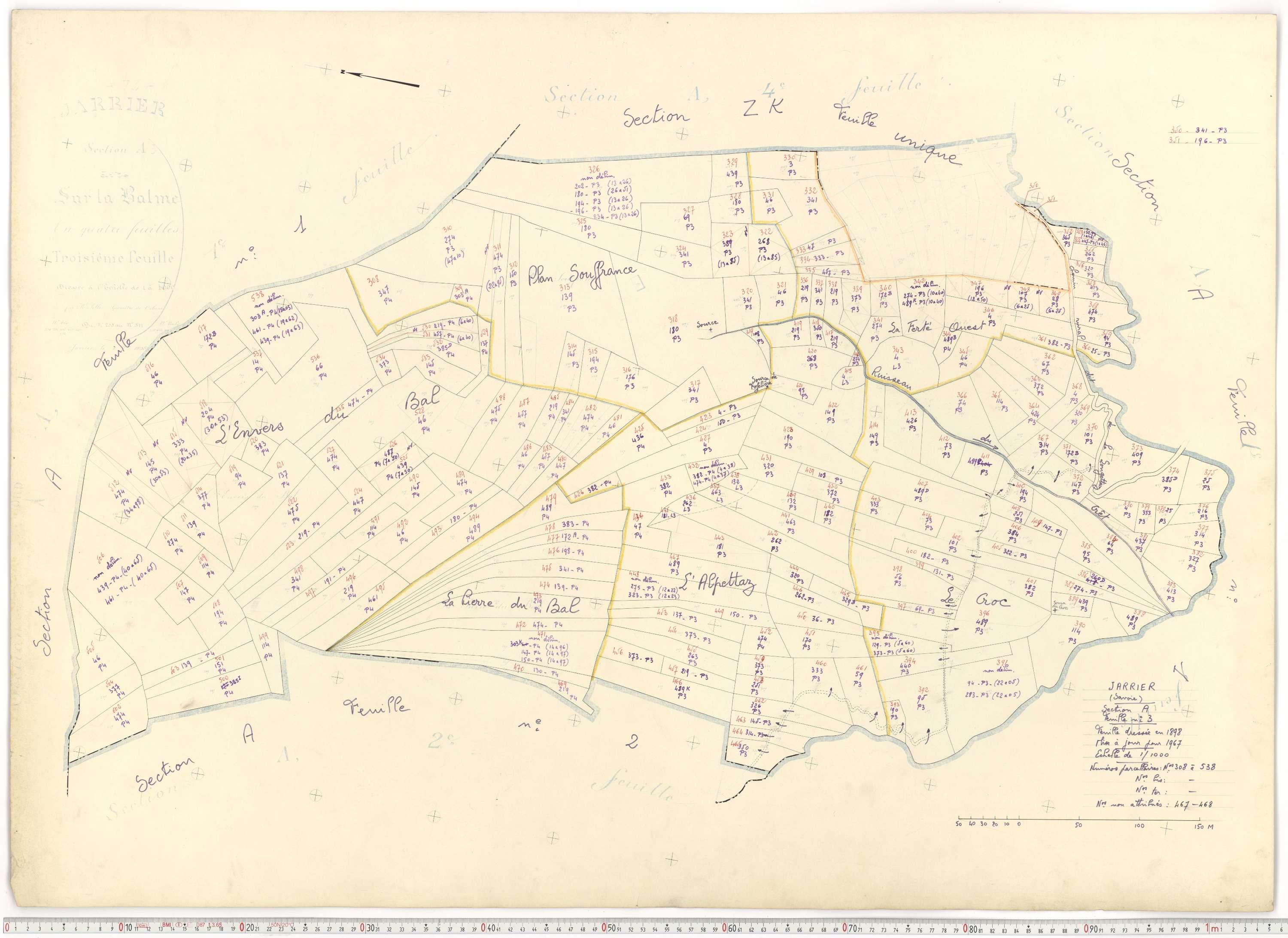 Jarrier - Plans cadastraux du cadastre rénové.