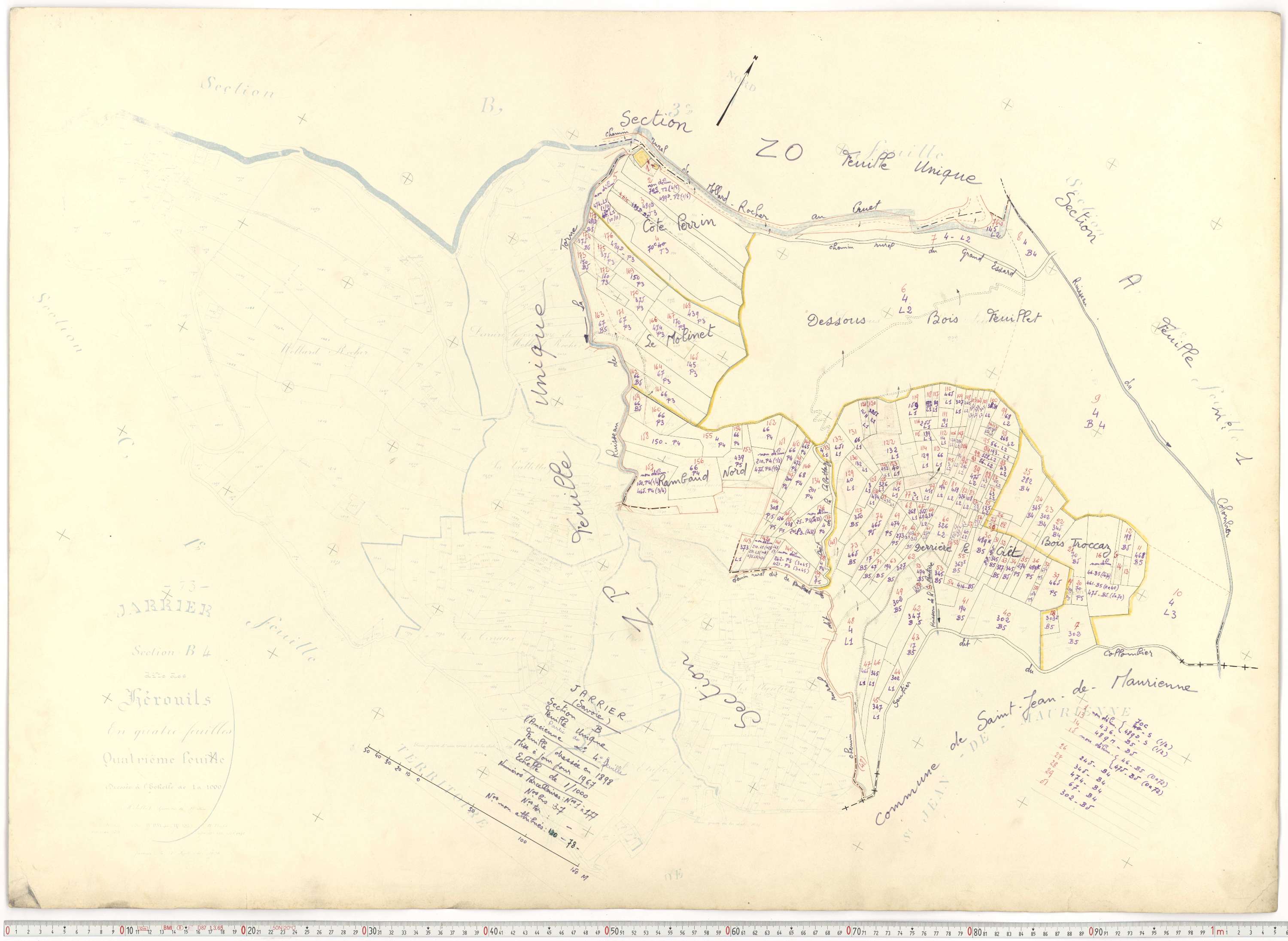 Jarrier - Plans cadastraux du cadastre rénové.