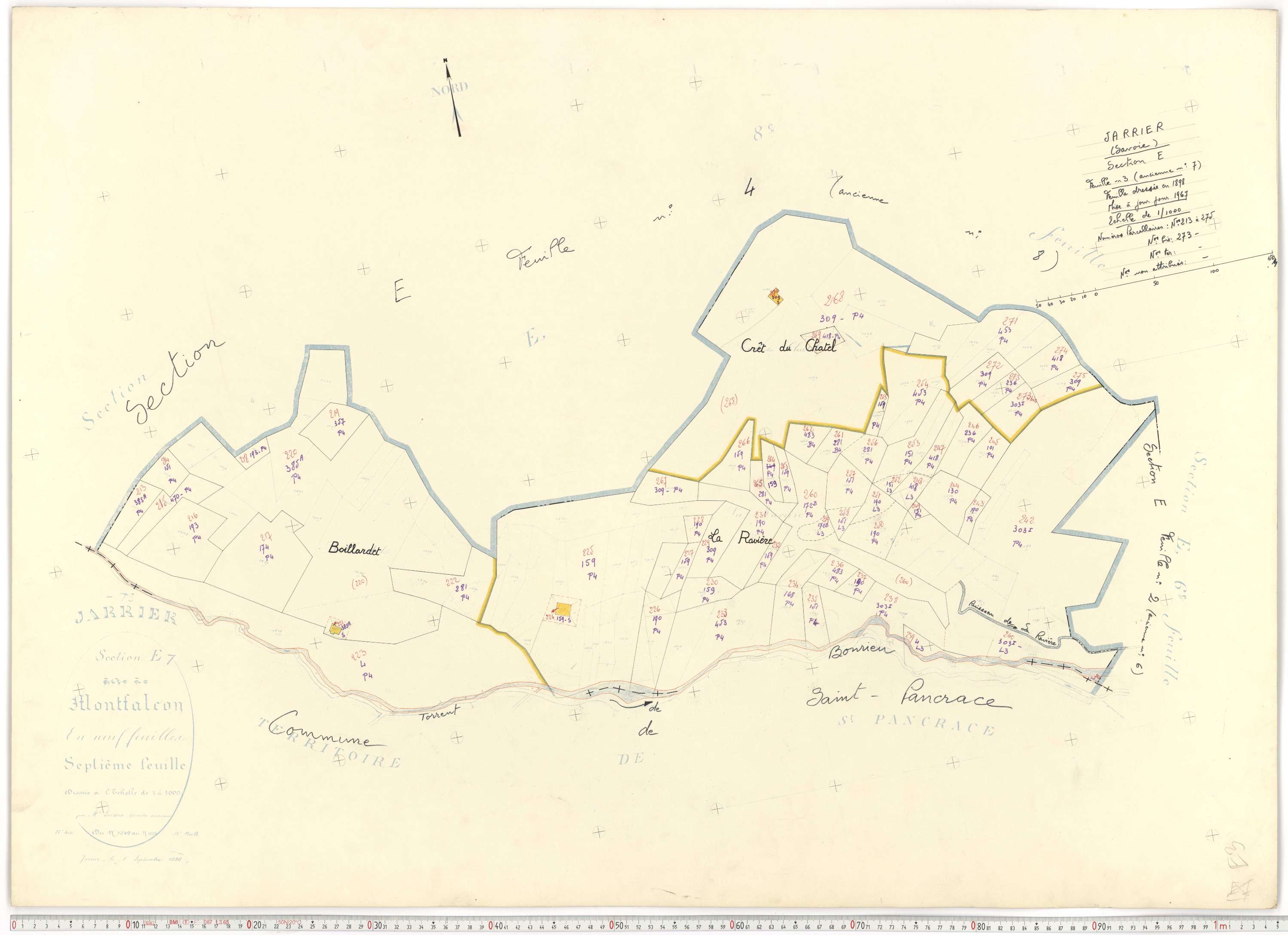 Jarrier - Plans cadastraux du cadastre rénové.