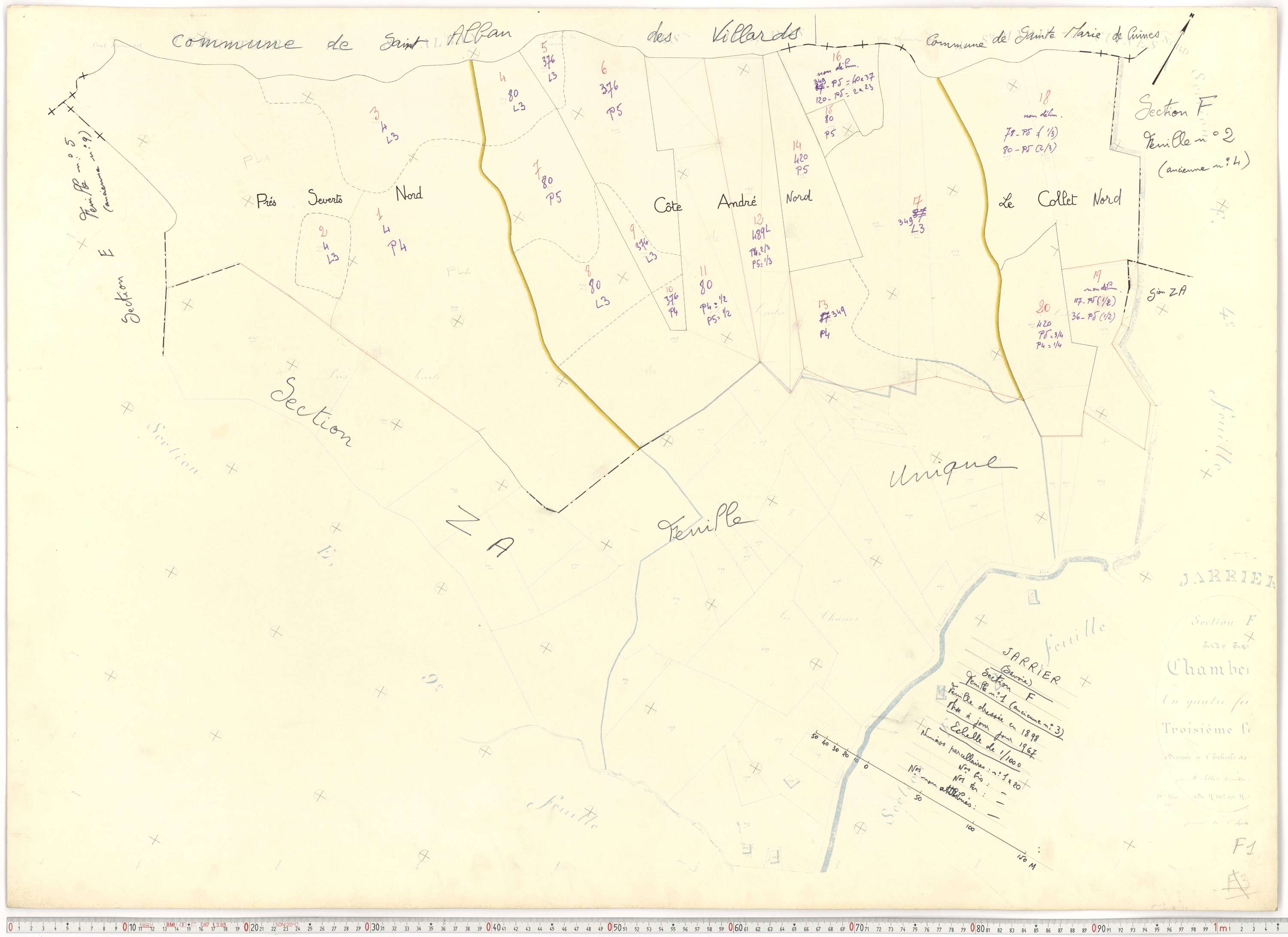 Jarrier - Plans cadastraux du cadastre rénové.